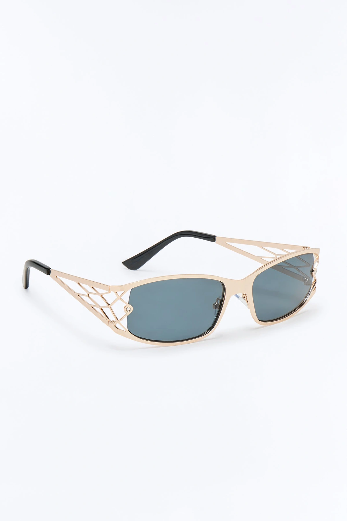 Matrix Baddie Square Sunglasses - Gold/Black — Dourado/Preto