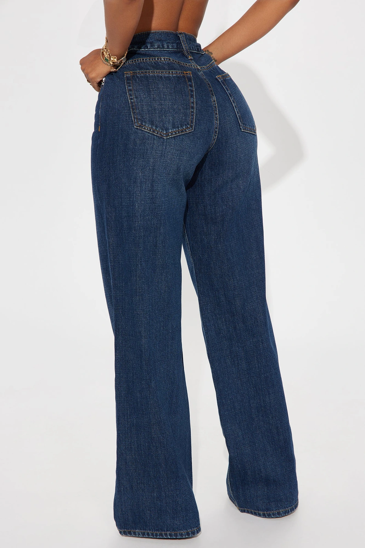 See What I Mean Wide Leg Jeans - Dark Wash — Ganga de lavagem escura