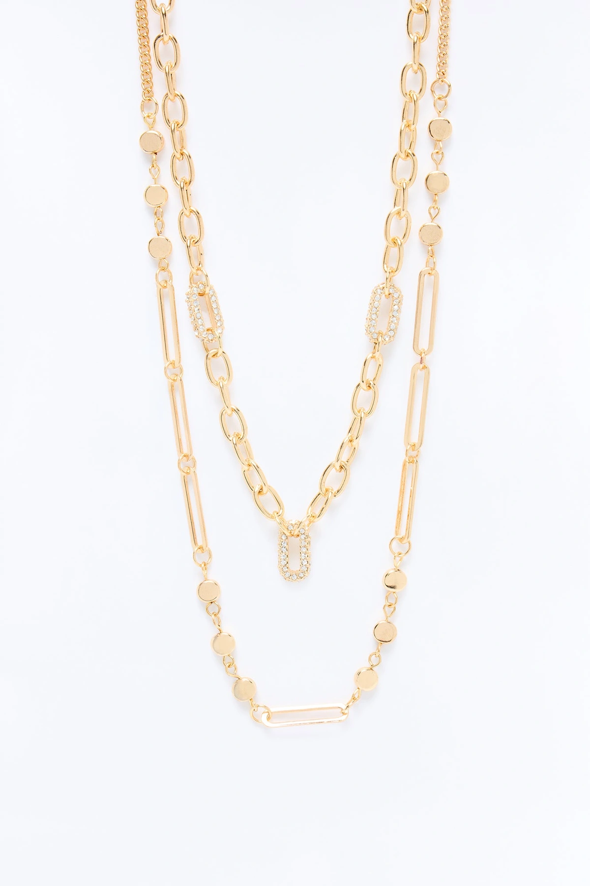 Cafe Dates Layered Necklace - Gold — Dourado