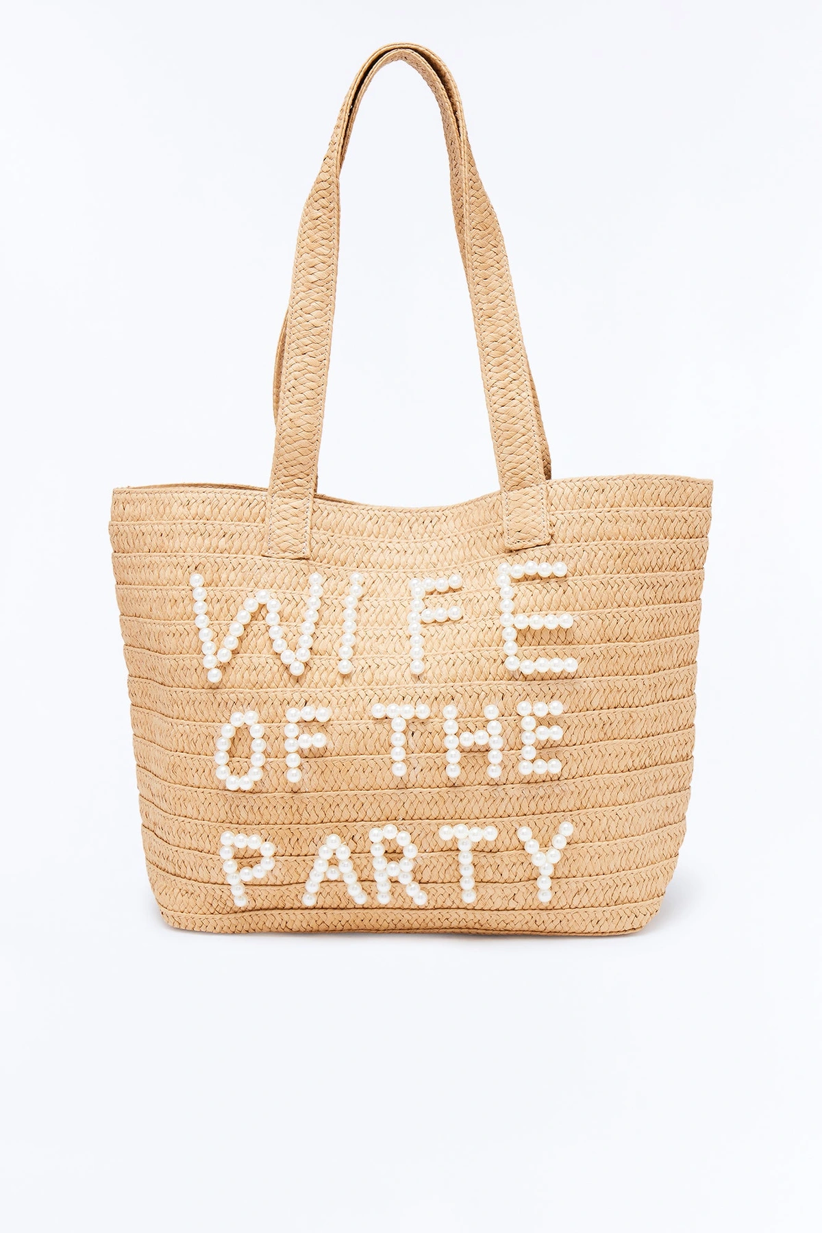 Wife Of The Party Straw Tote - Natural/Combo — Natural/combinação