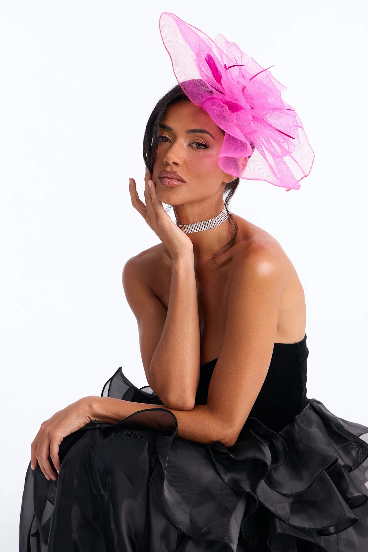 Royal Track Fascinator - Hot Pink — Hot Rosa