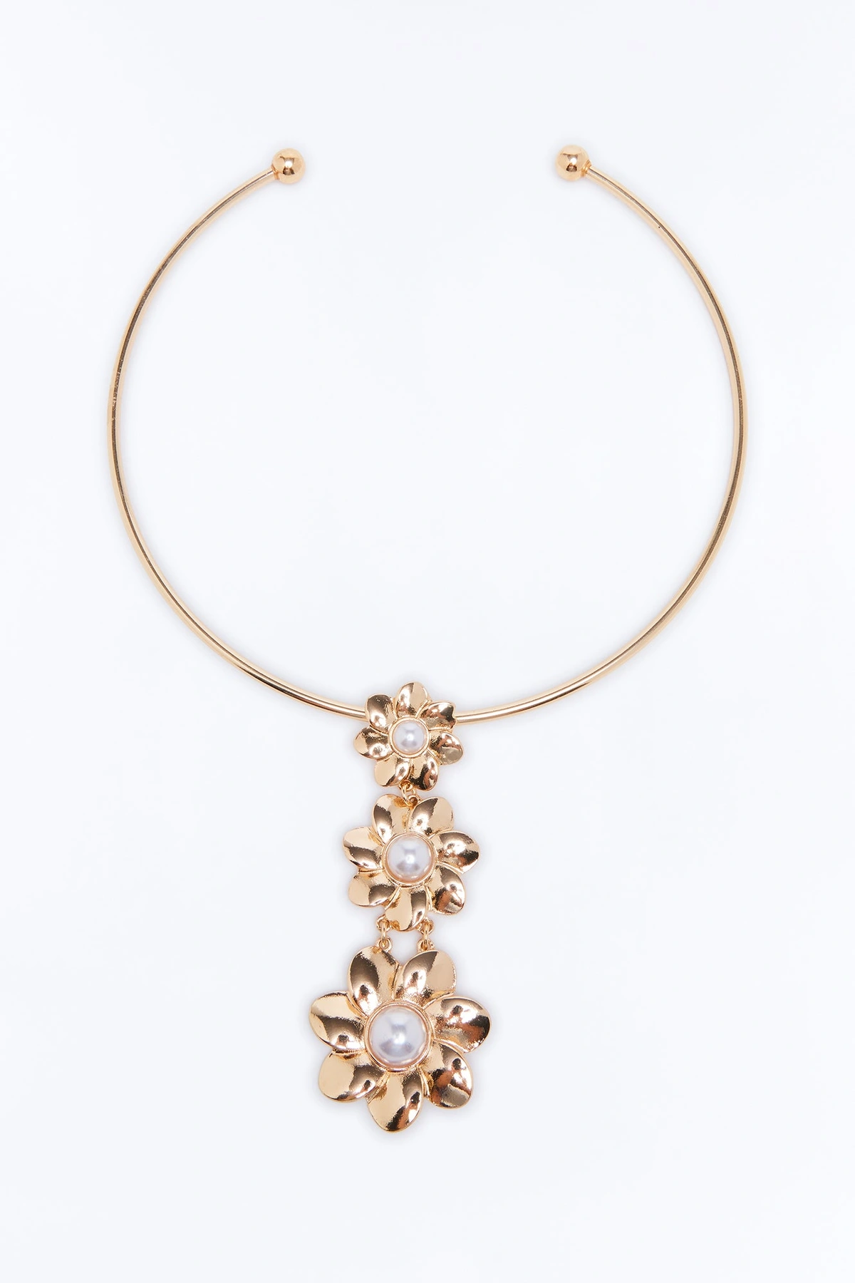 Claire Floral Choker - Gold — Dourado