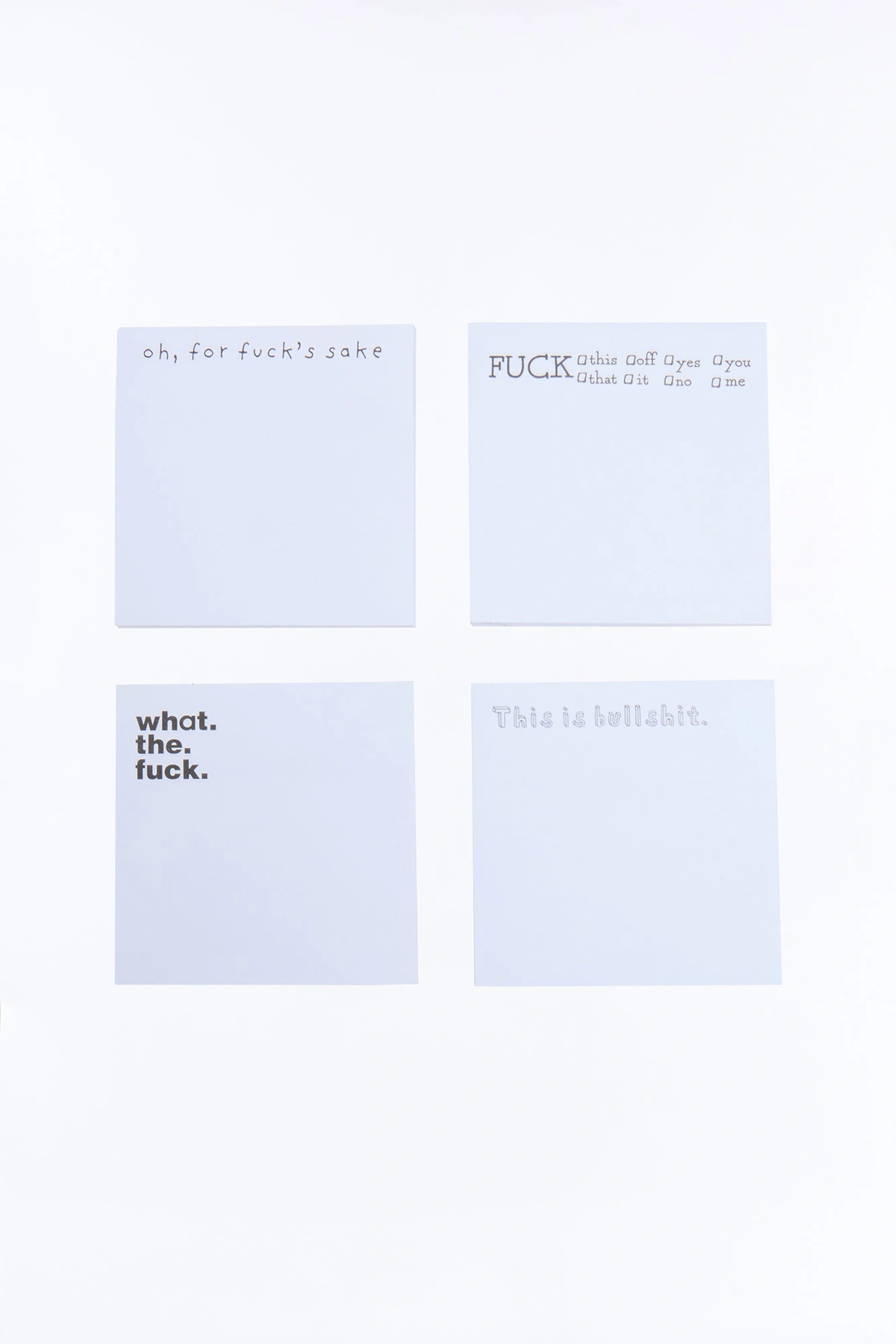 Bad Attitude Sticky Notes 4 Pack Set - White — Branco