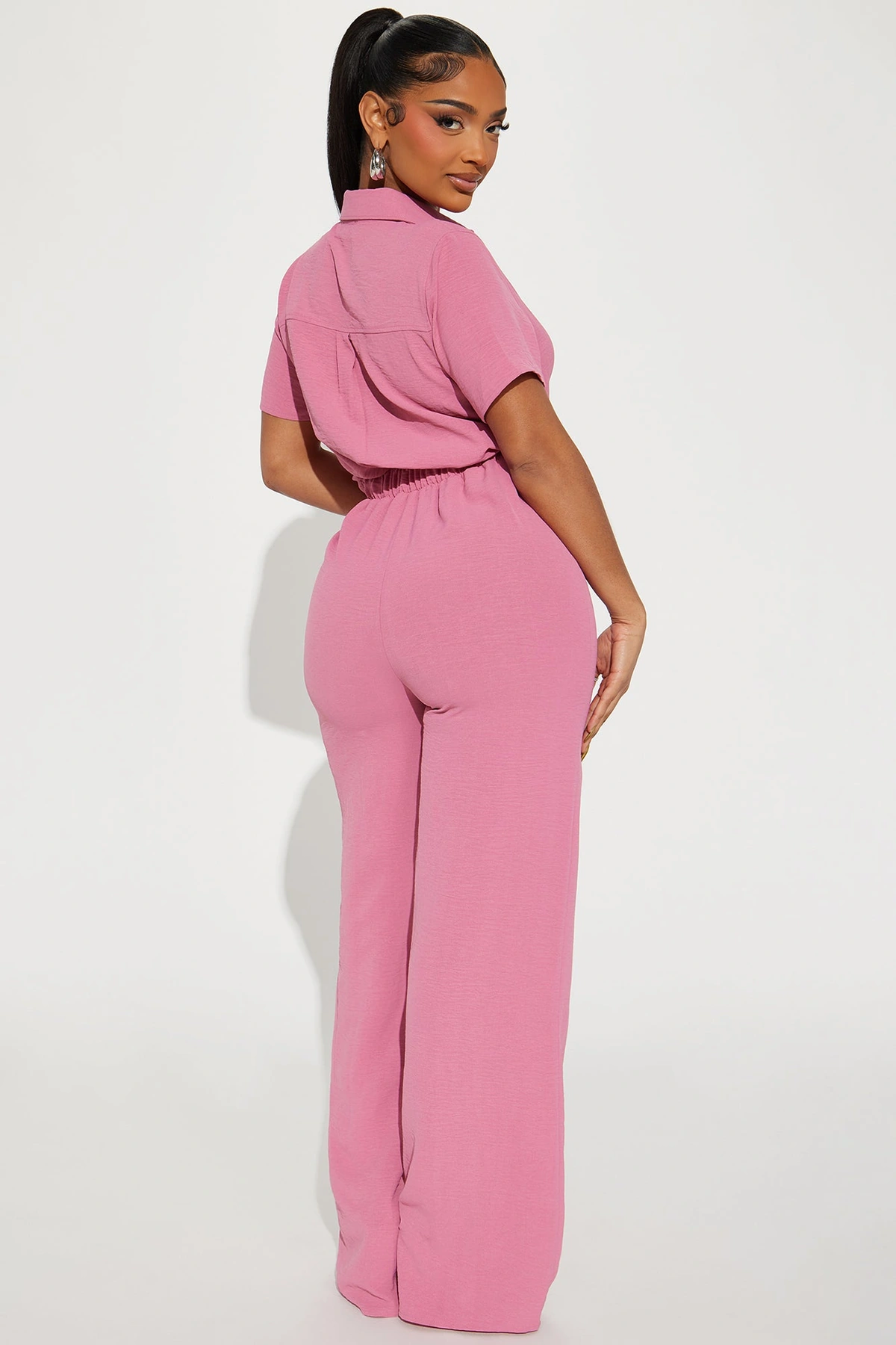 Makenzie Short Sleeve Jumpsuit - Mauve — Malva