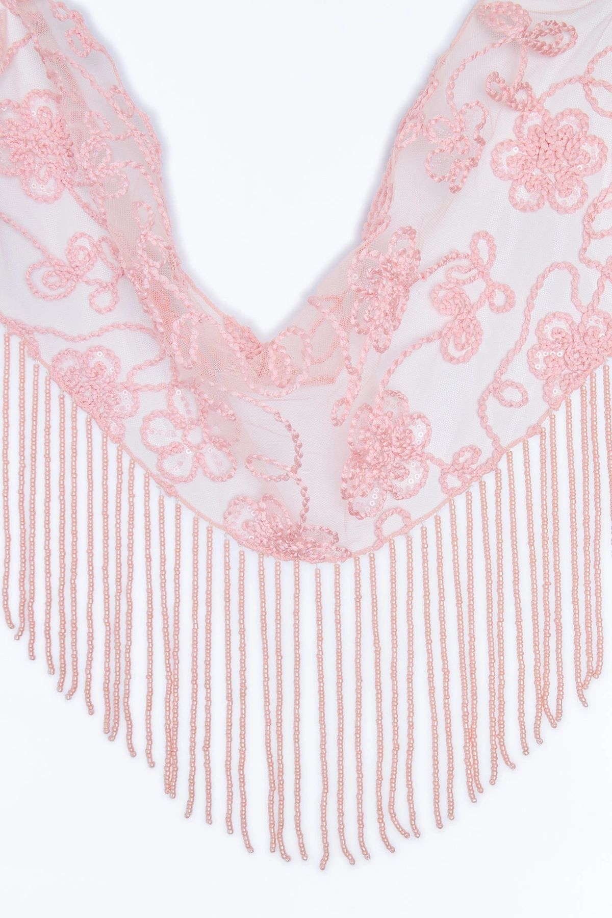 Mojave Whisper Beaded Fringe Scarf Belt - Pink — Rosa