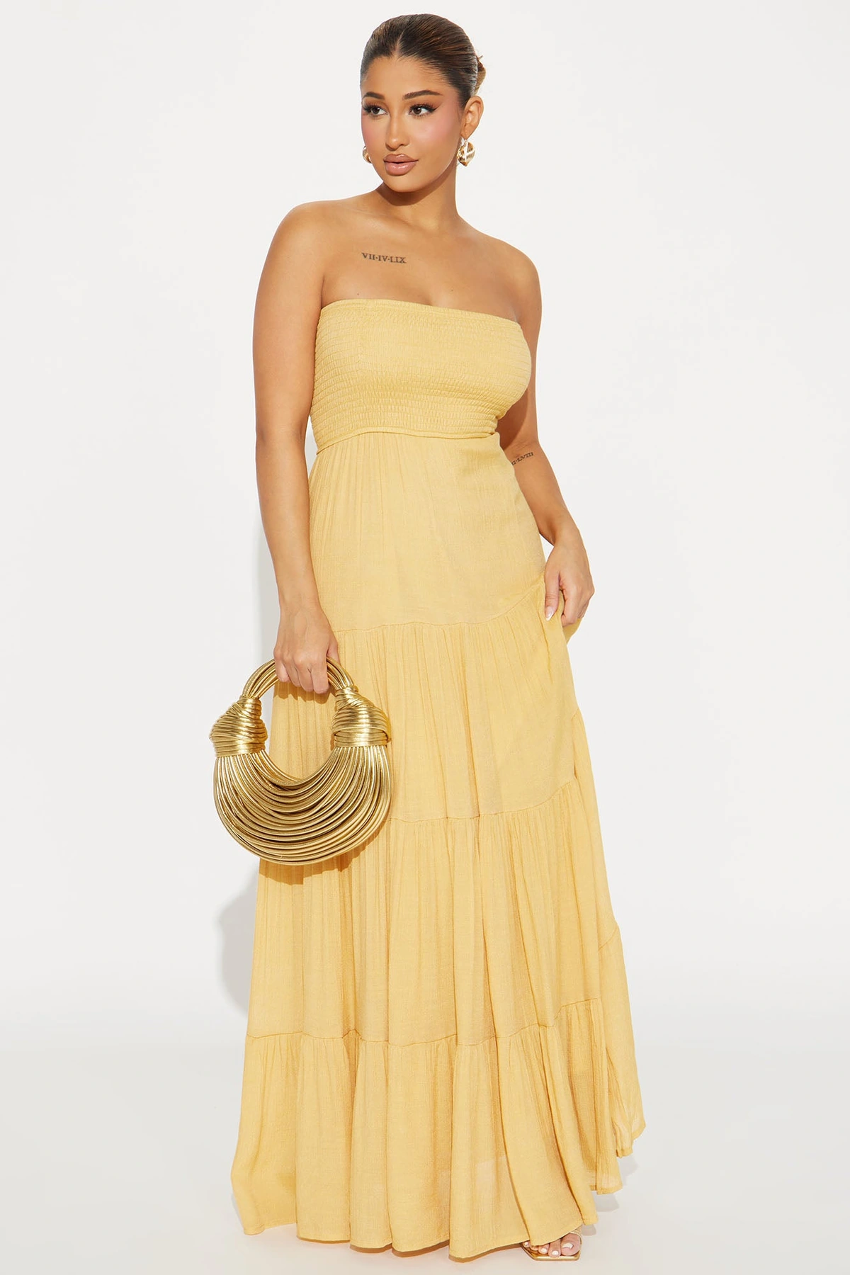 Juliette Tube Maxi Dress - Mustard — Mostarda