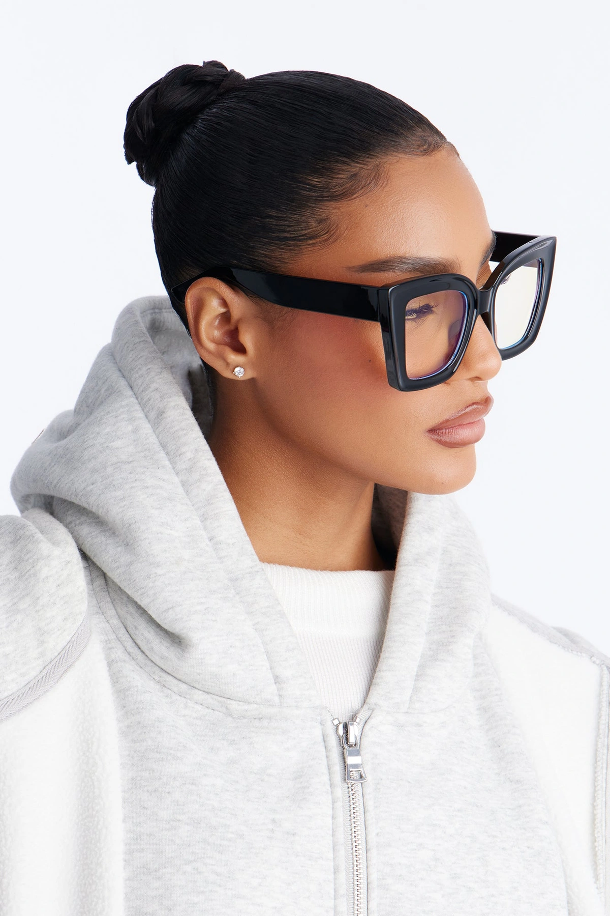 Zoe Square Blue Light Glasses - Black — Preto