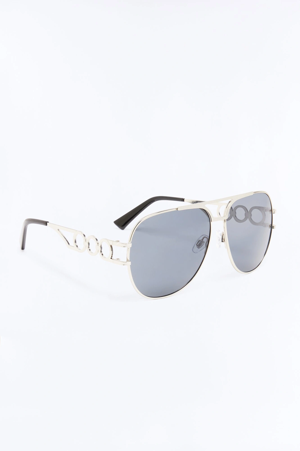 Shotgun Baddie Sunglasses - Silver/Black — Prateado/Preto
