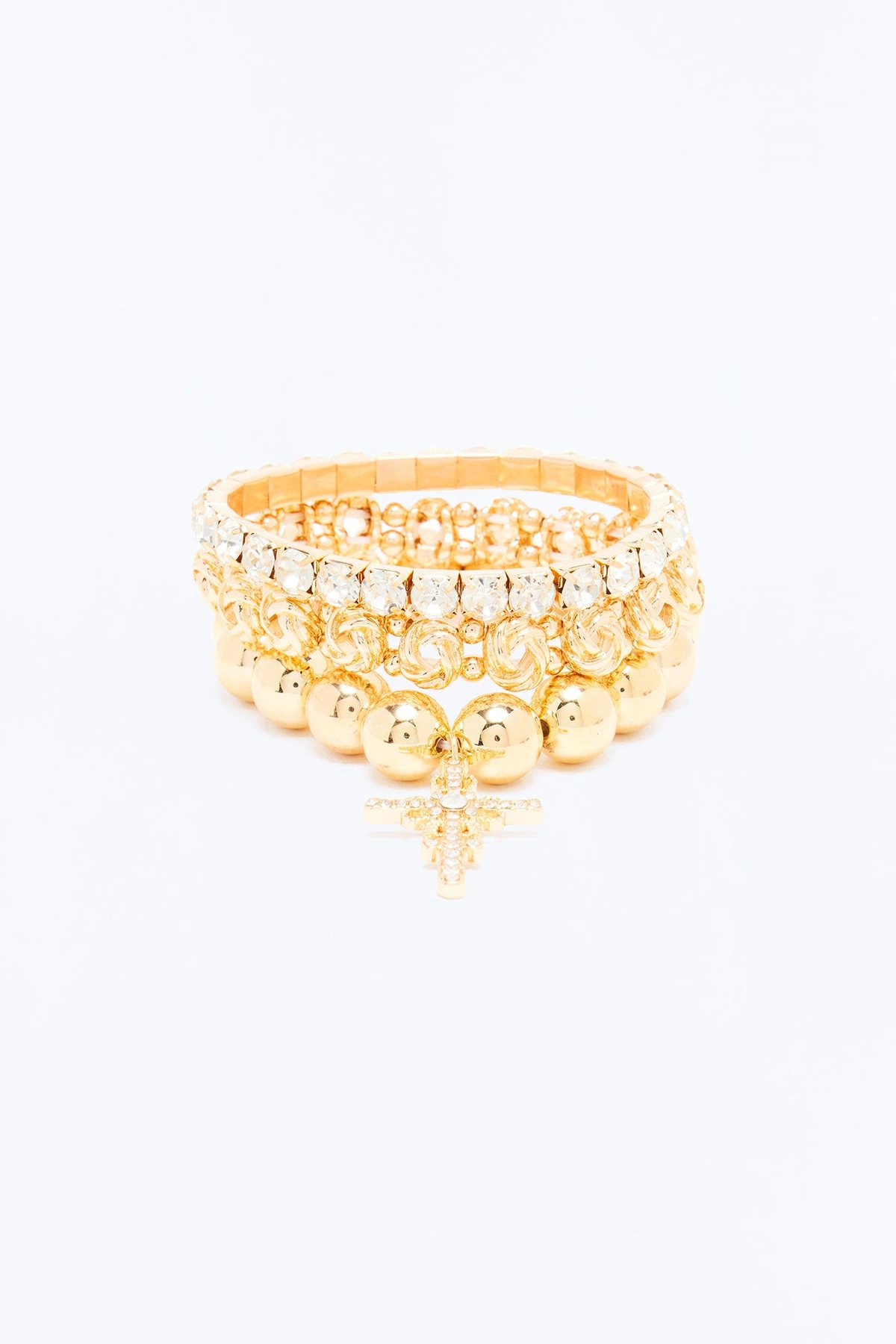 Rise Above 3 Piece Bracelet Set - Gold — Dourado
