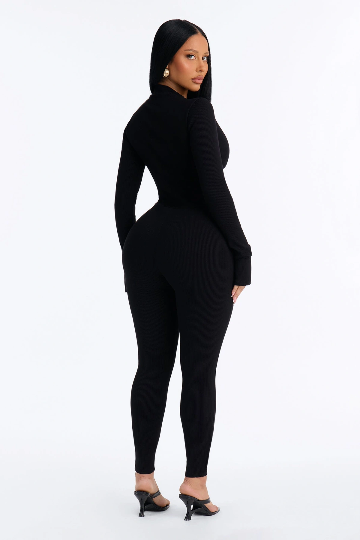 Candice Cut Out Snatched Skinny Leg Jumpsuit - Black — Preto
