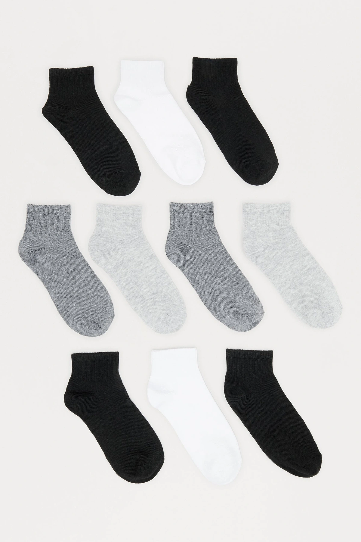 10 Pack Quarter Length Socks - Black/combo — Preto/combinação