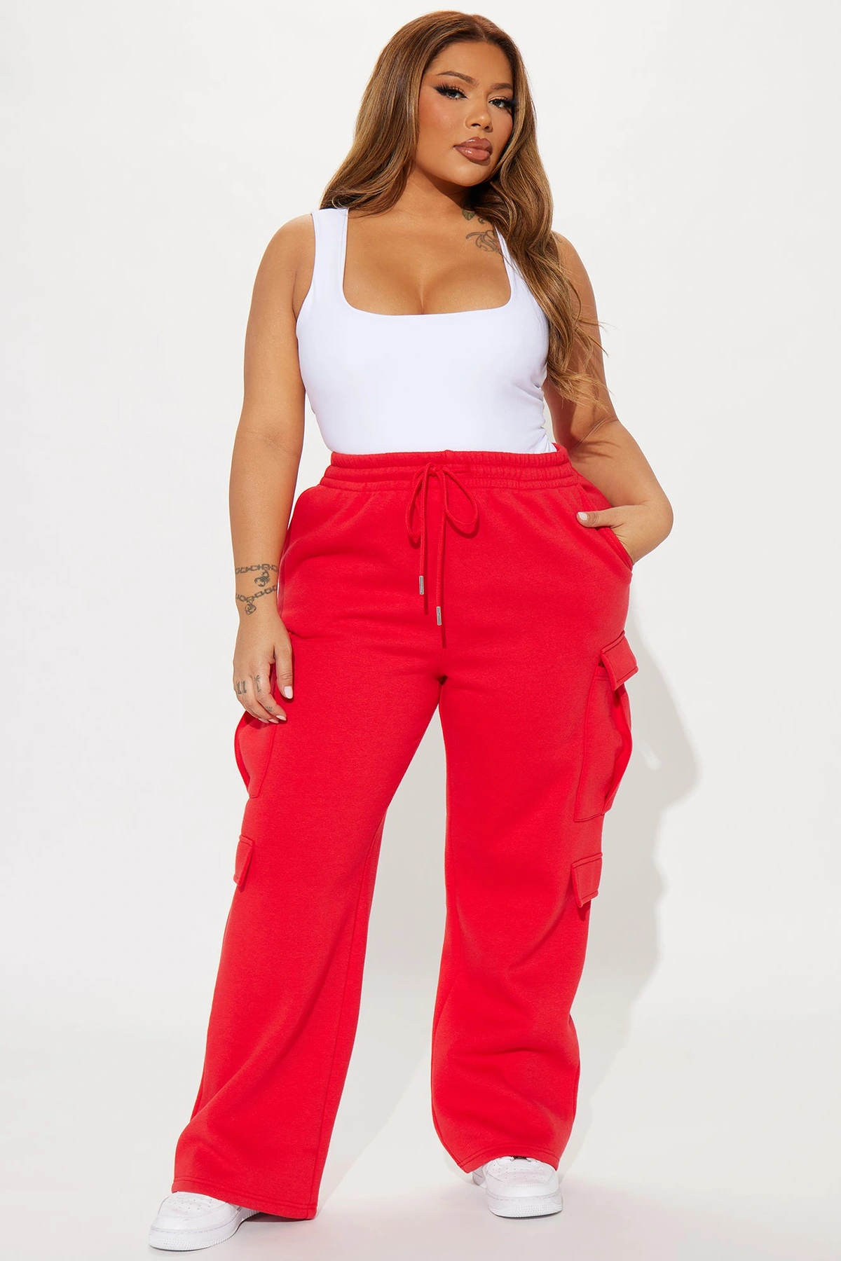 Milan Cargo Lounge Pant - Red — Vermelho