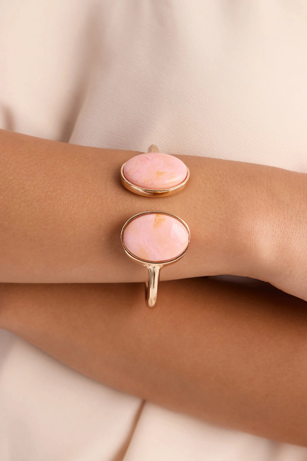 Dreamy Stone Bracelet - Gold/Pink — Dourado/Rosa