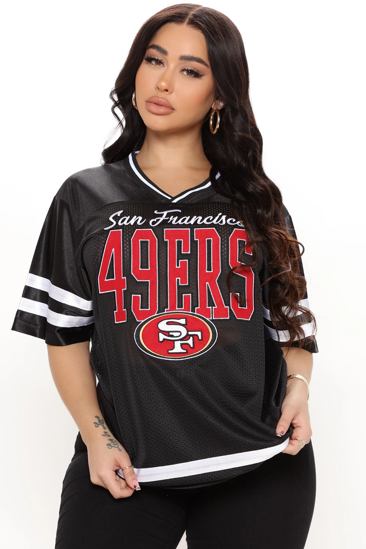 NFL The Faithful 49ers Mesh Top - Black — Preto