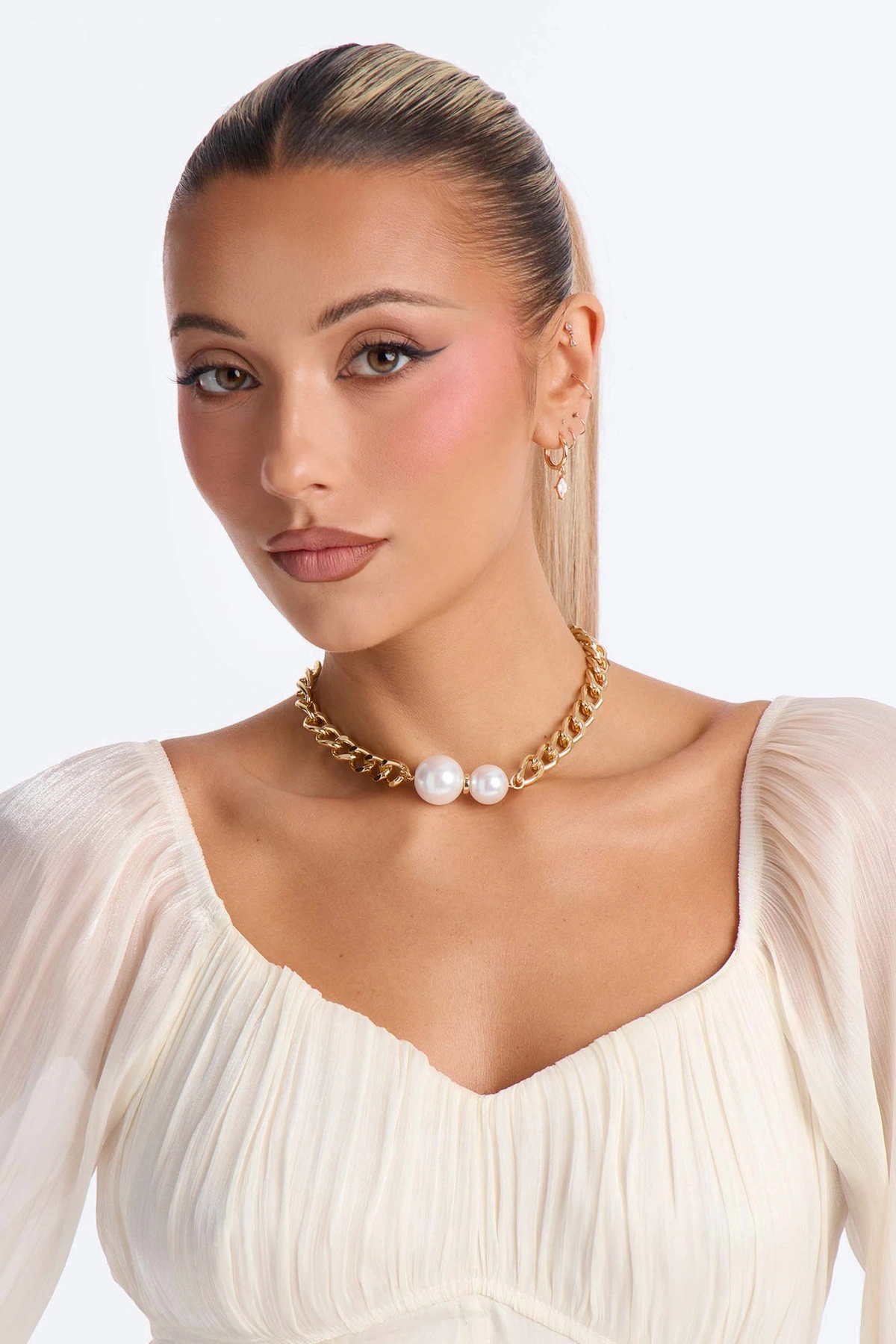 Pearl Kiss Choker - Gold — Dourado