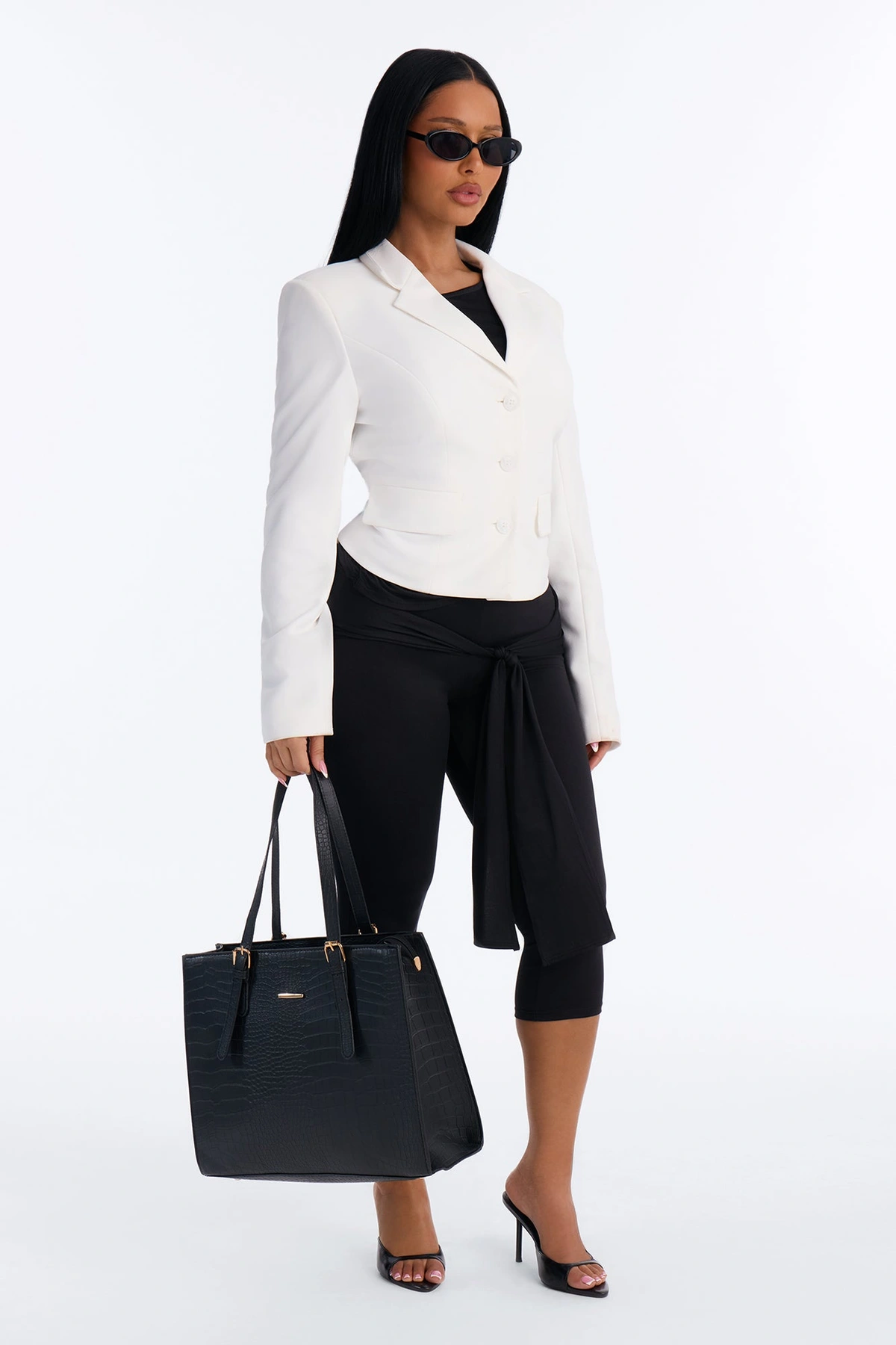 More Than A Faux Leather 3 Piece Tote Handbag Set - Black — Preto