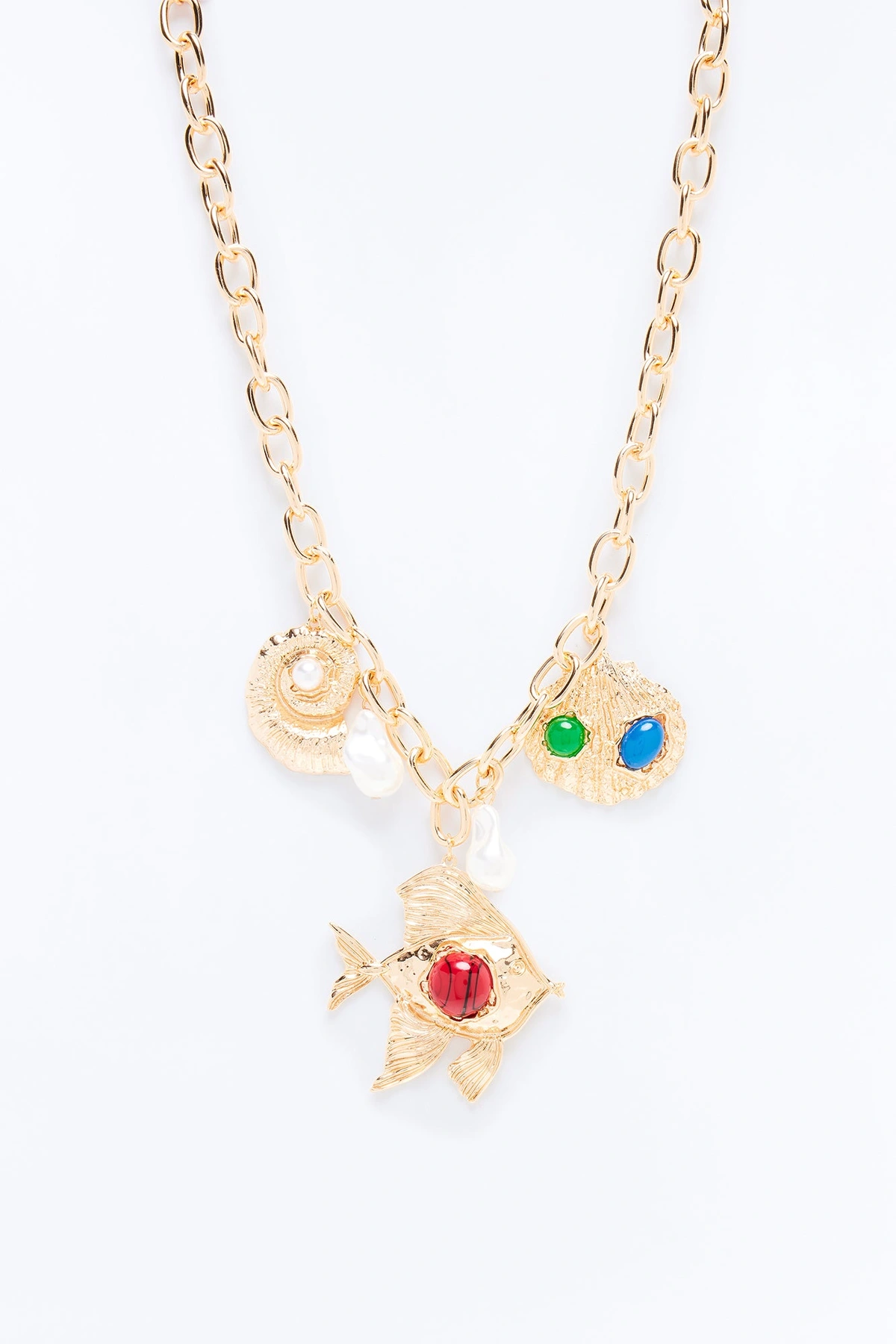 Sea Whisper Charm Necklace - Gold/combo — Dourado/combinação