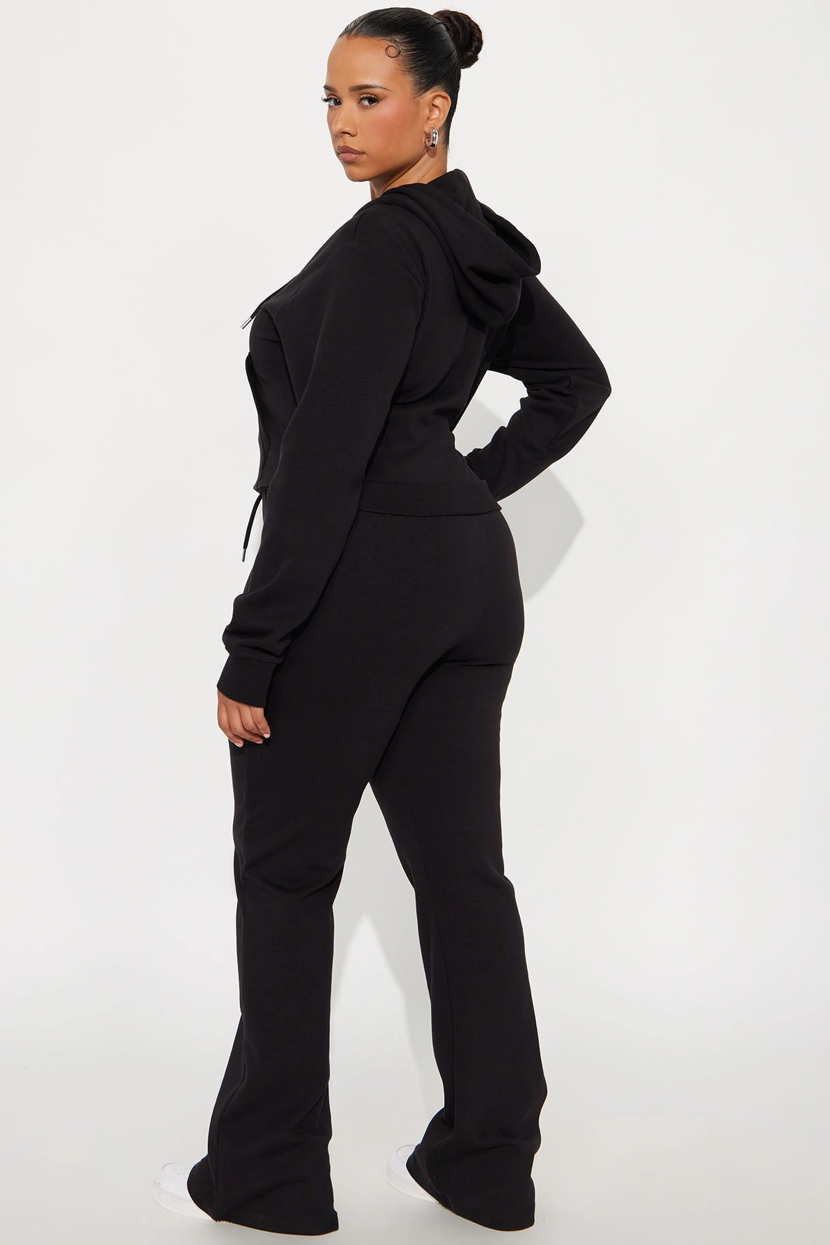 Ready To Go Zip Up Pant Set - Black — Preto