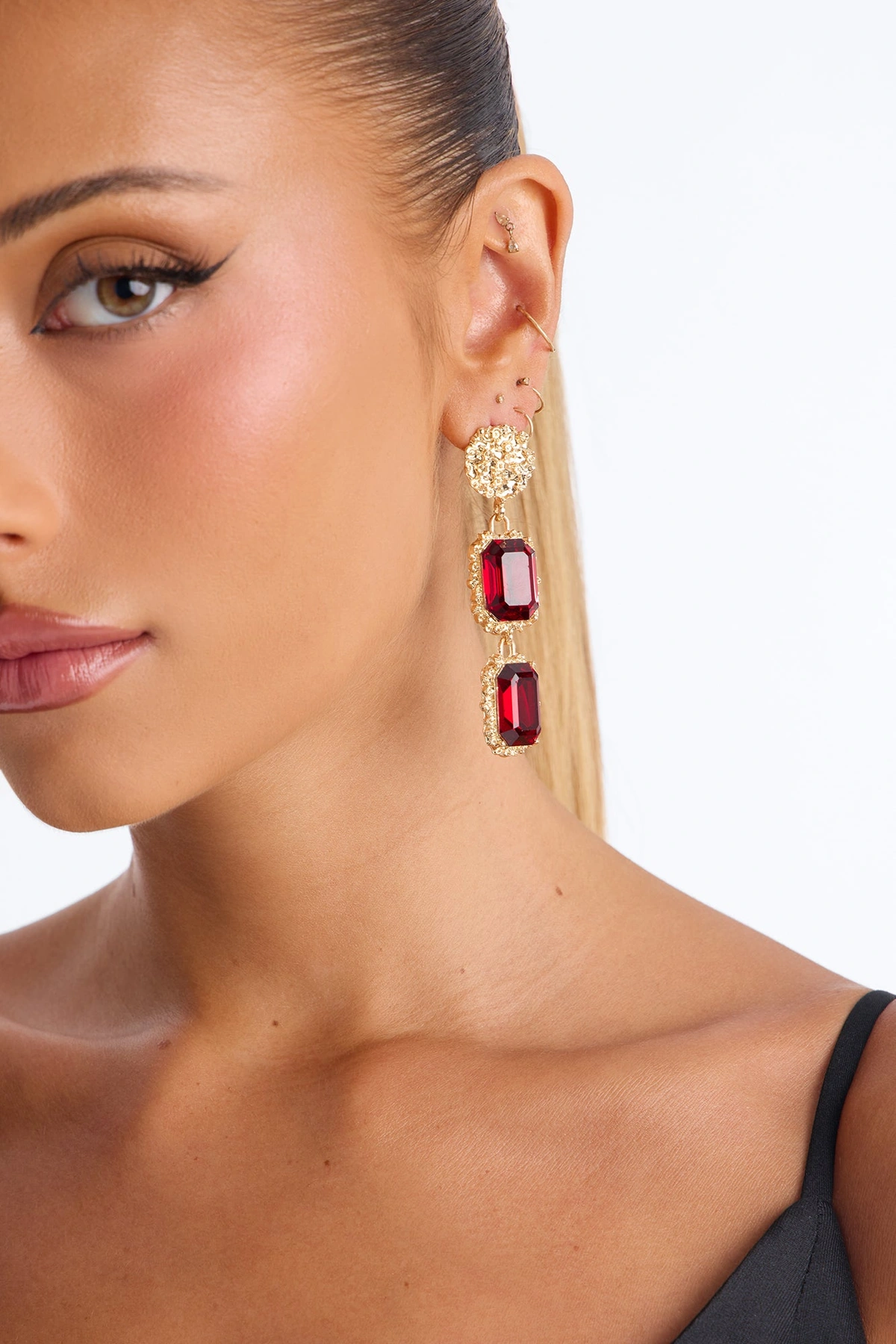 Let's Talk About It Earrings - Burgundy/combo — Bordô/combinação