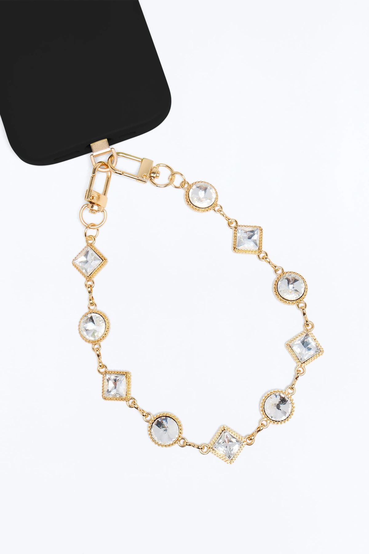 Call Me Stylish Rhinestone Phone Wristlet - Gold — Dourado