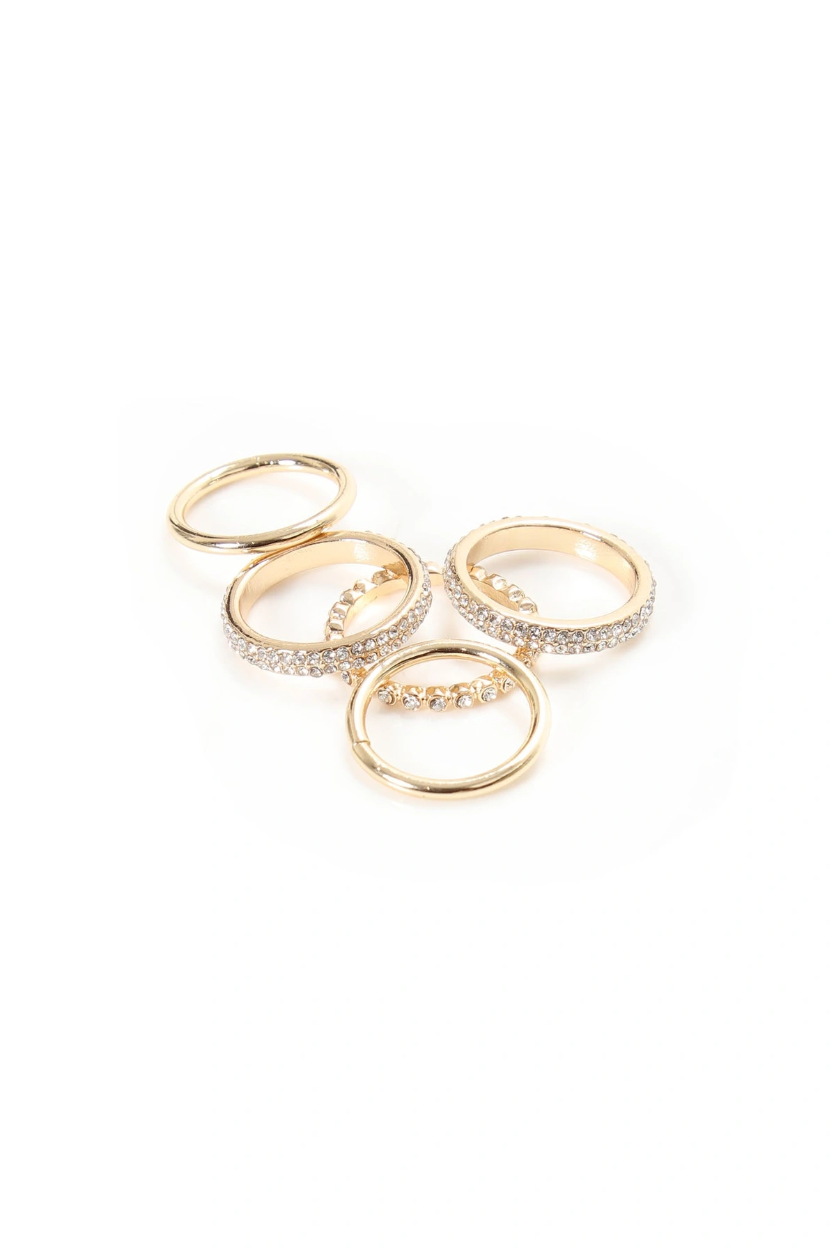 Sparkle Away Multi Ring Set - Gold — Dourado