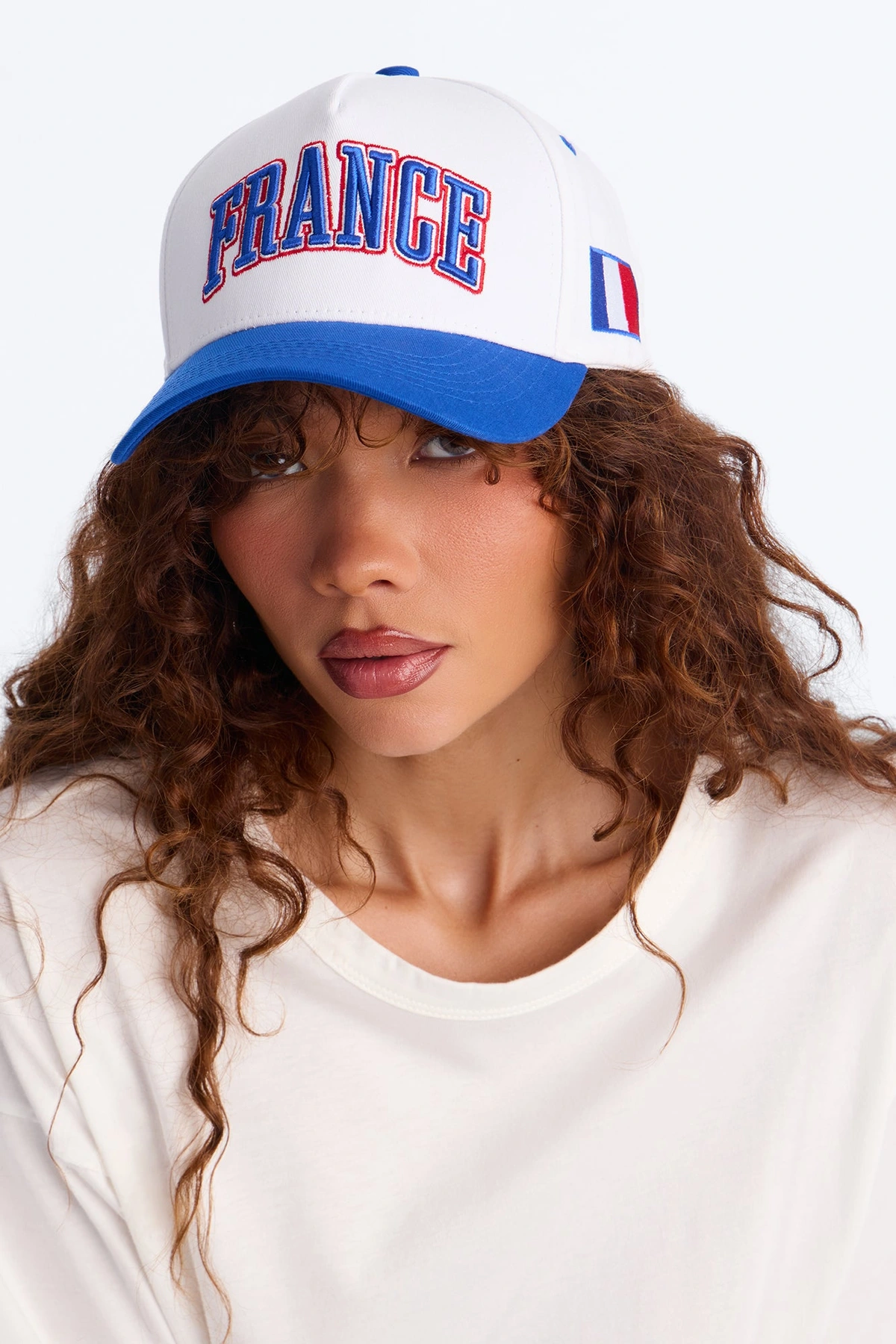 France Love Baseball Hat - White/Blue — Branco/Azul