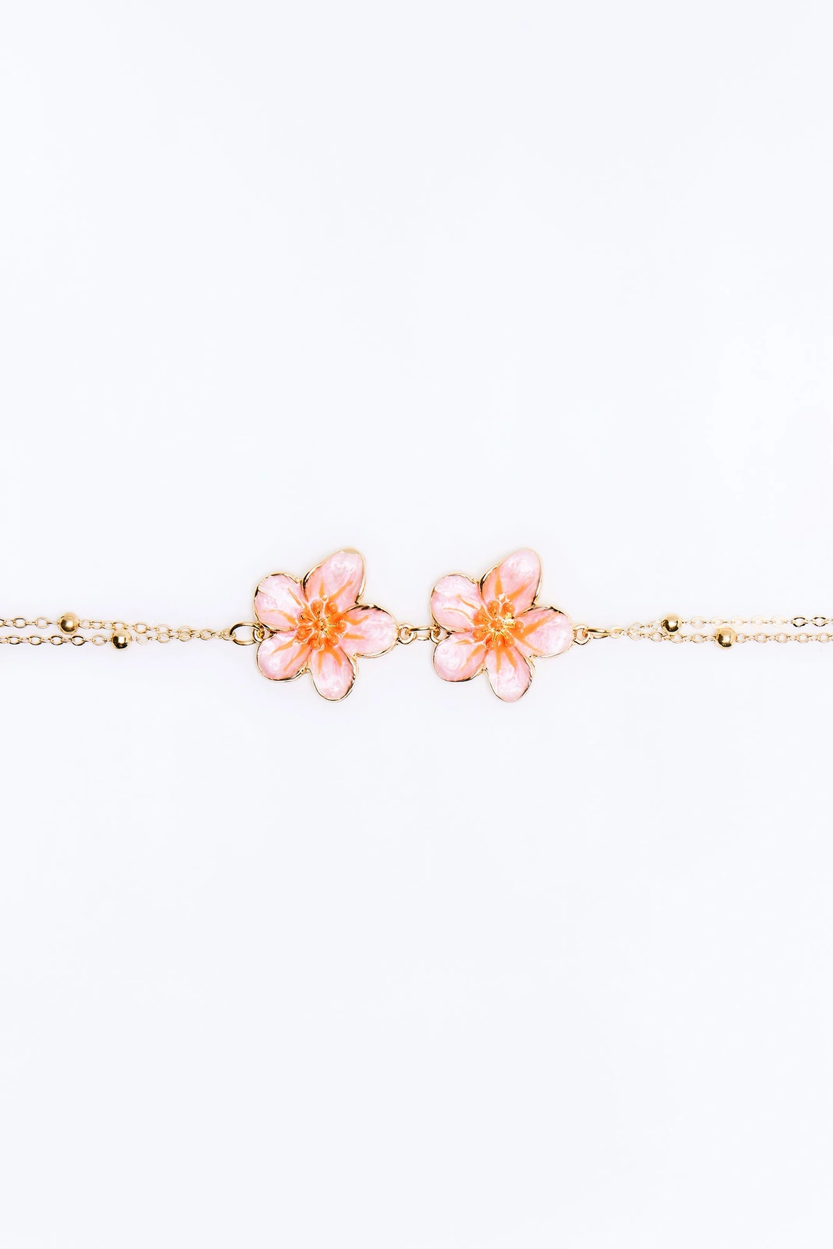 Island Glow Belly Chain - Gold/Pink — Dourado/Rosa