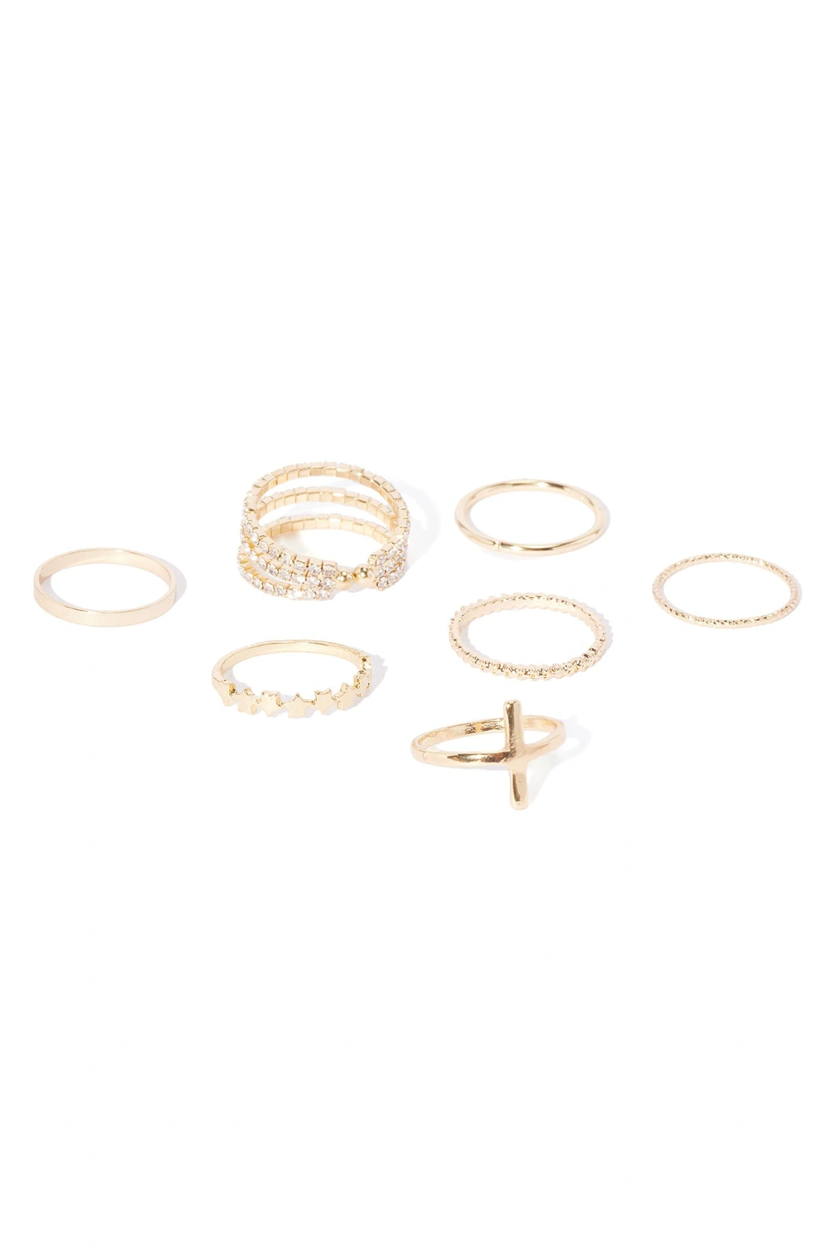 My Newest Flame 7 Piece Ring Set - Gold — Dourado