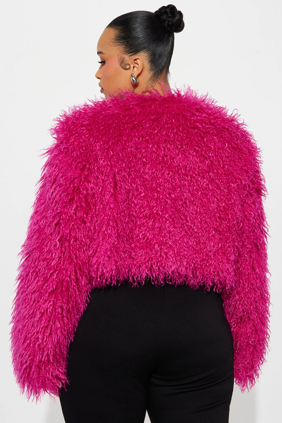 Sydney Faux Fur Coat - Fuchsia — Fúcsia