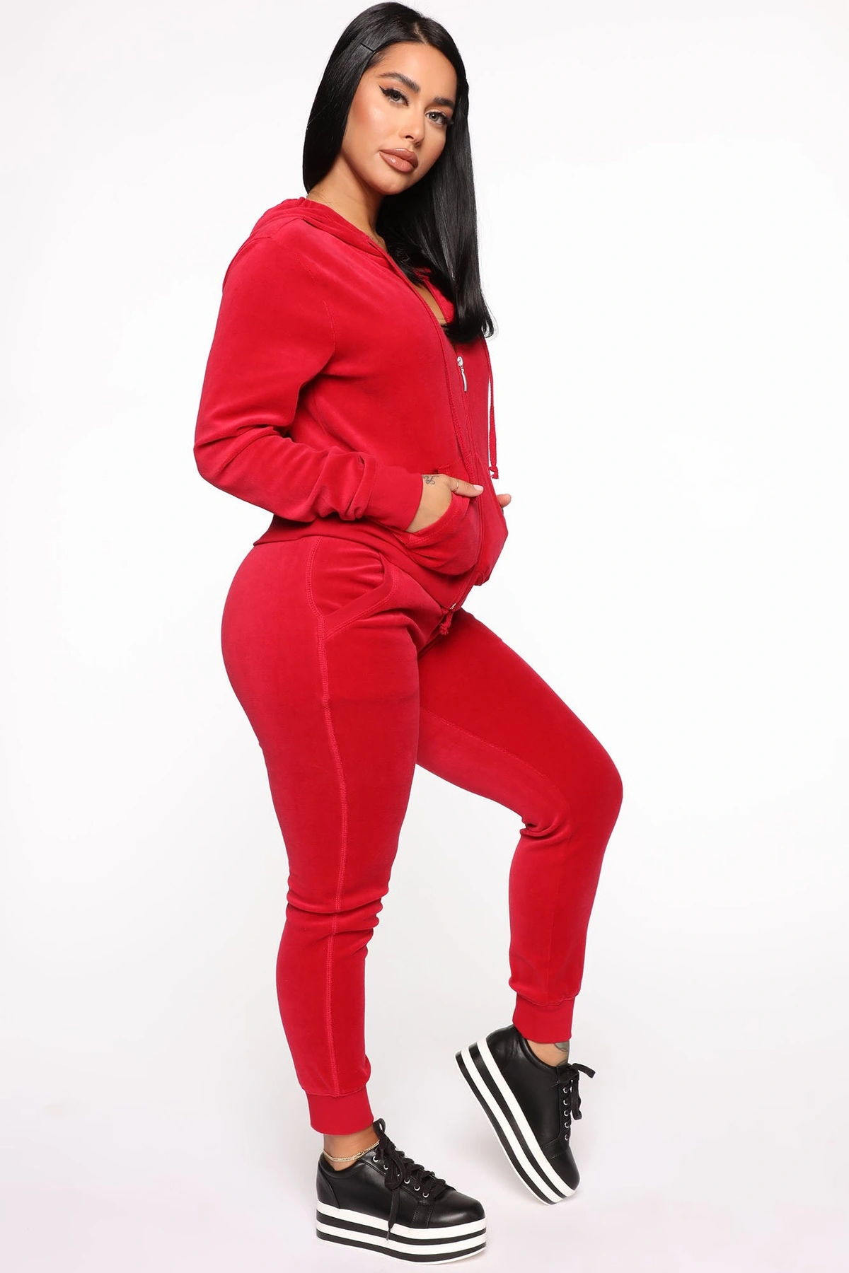 The Original Trendsetter Velour Set - Red — Vermelho