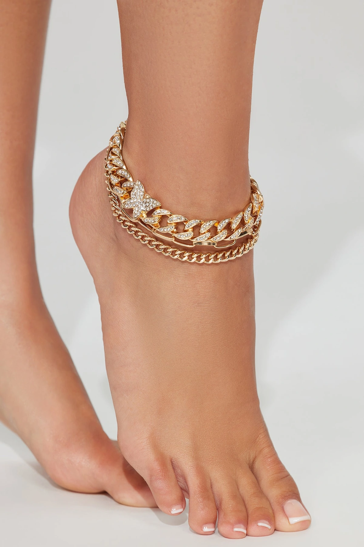 Wings Of A Monarch Anklet - Gold — Dourado