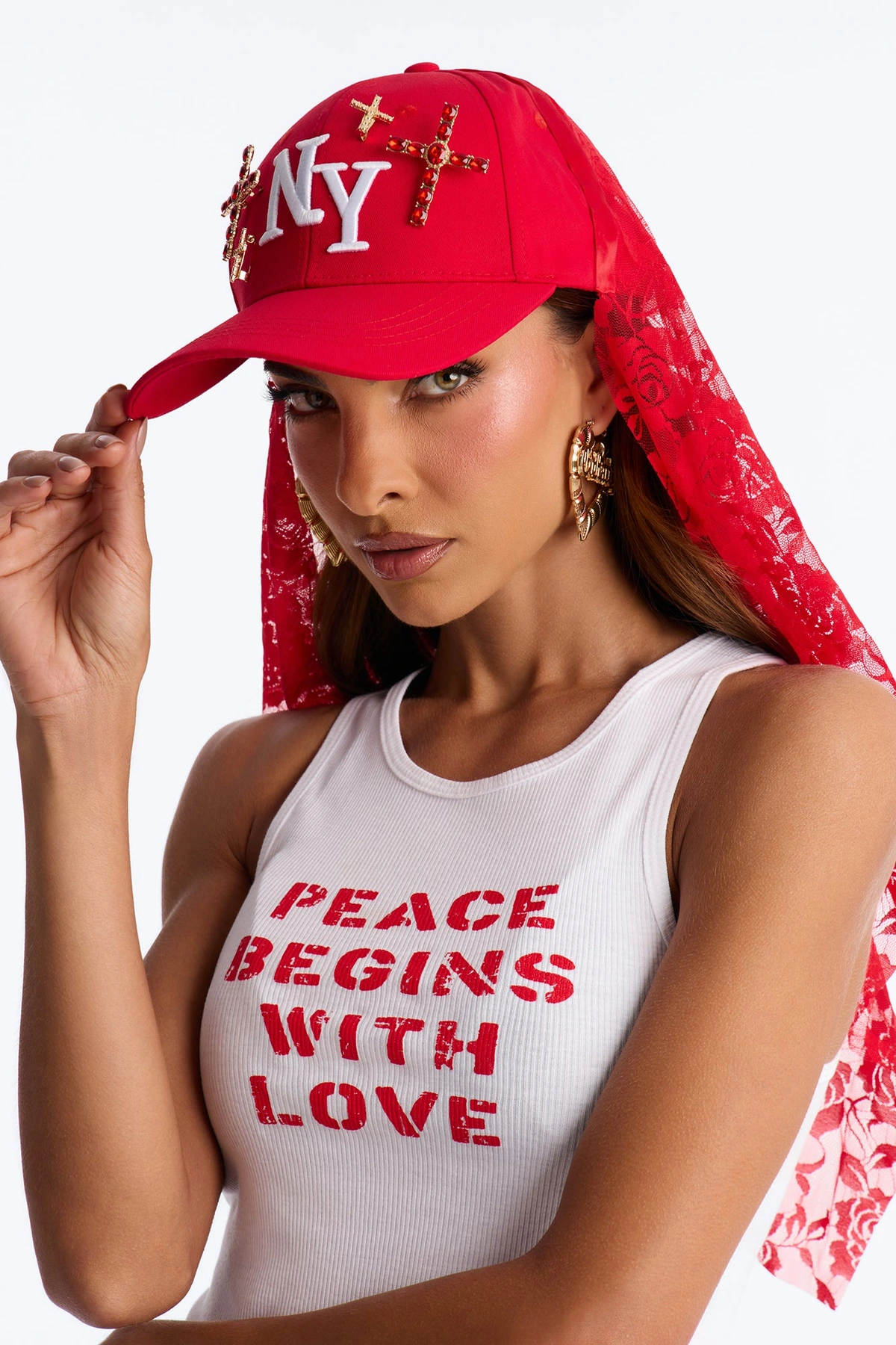 On Tour In NY Baseball Hat - Red — Vermelho