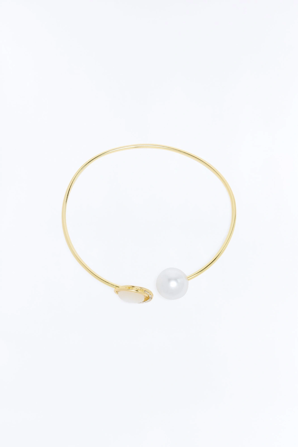 To Be With You Choker Necklace - White/Gold — Branco/Dourado
