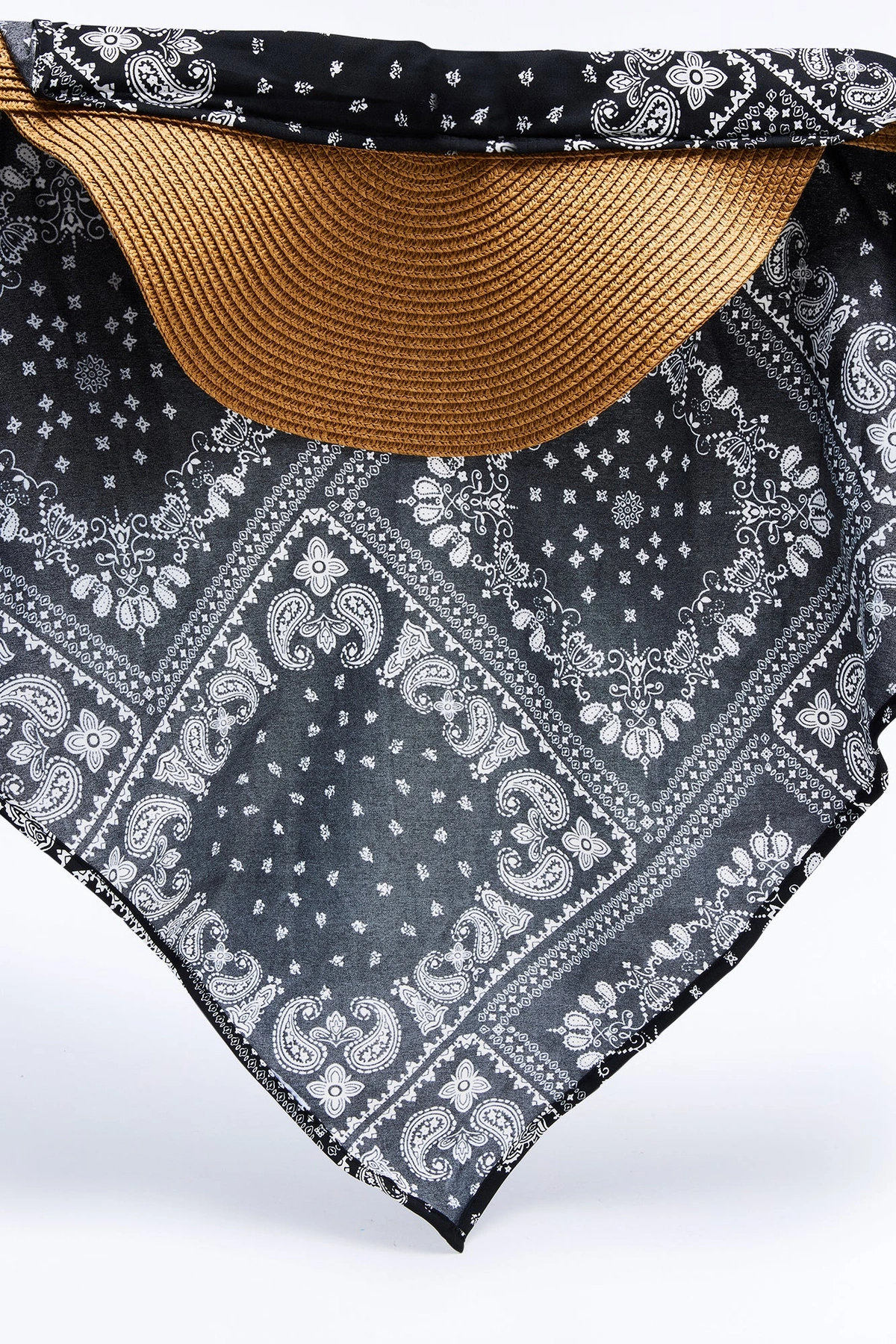 Gran Torino Straw Visor And Head Wrap - Black/combo — Preto/combinação