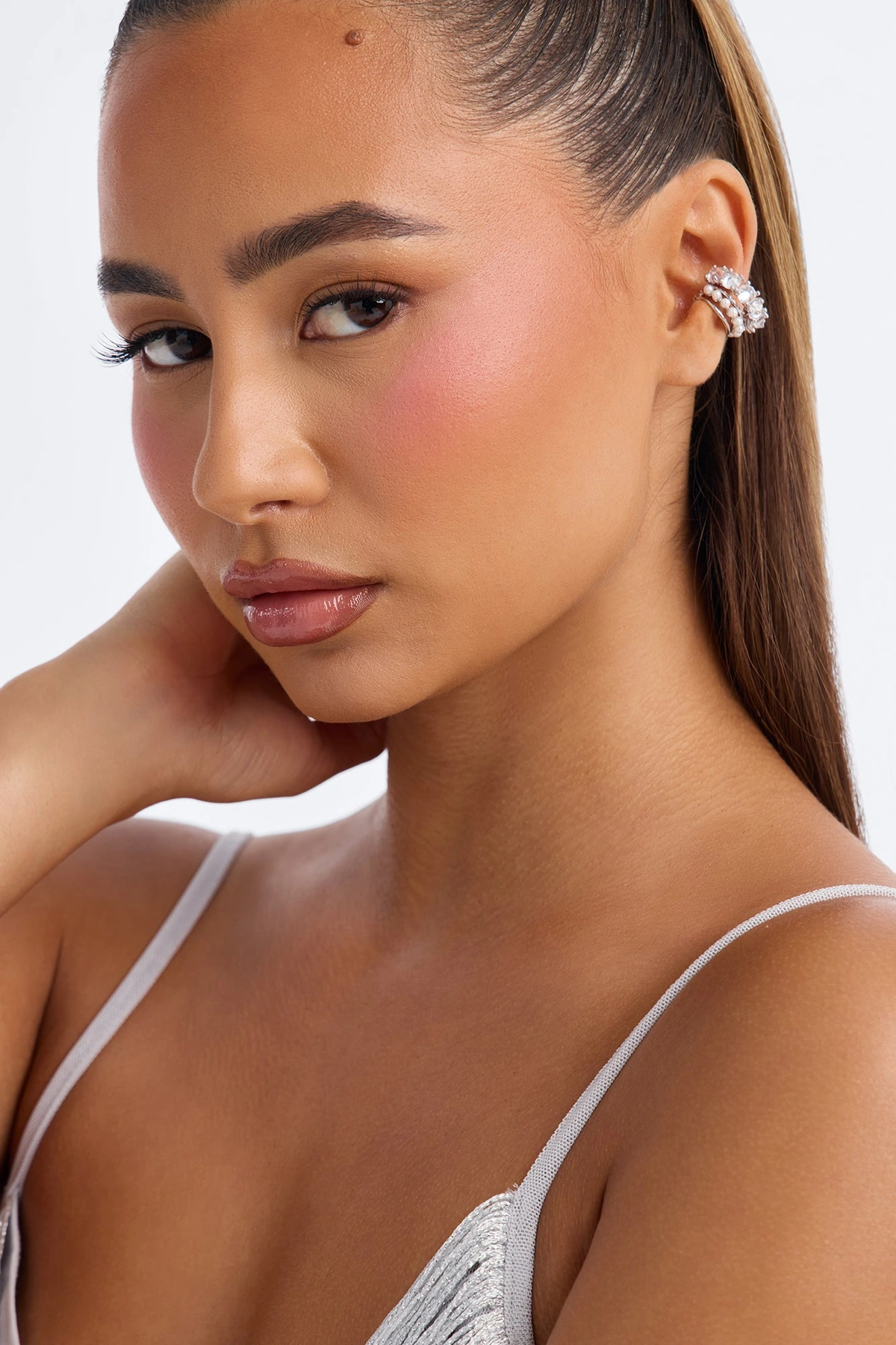Bling Piece Ear Cuff - Silver/Combo — Prateado/combinação