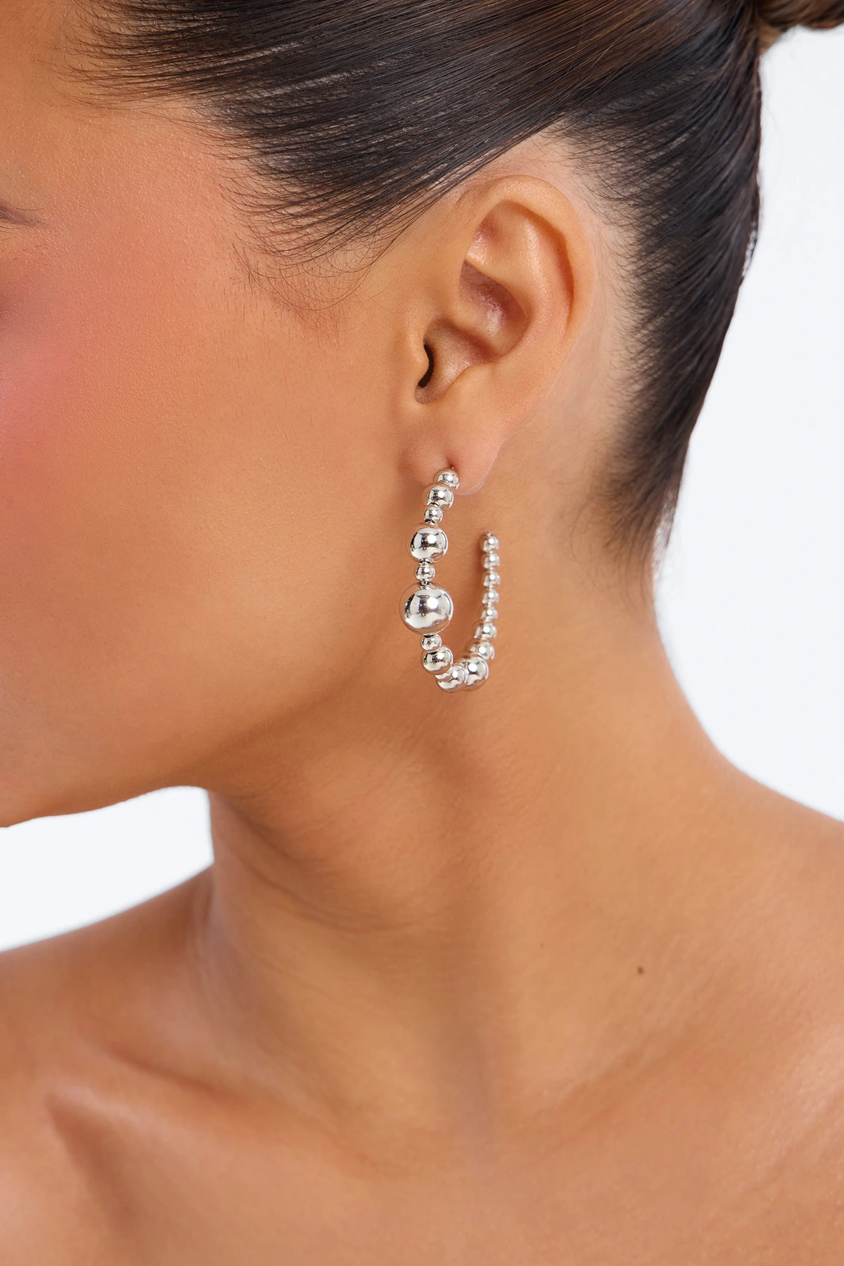 Thought About It Hoop Earrings - Silver — Prateado