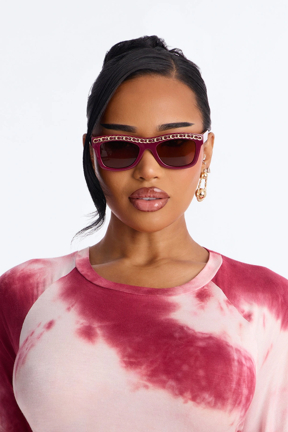 Extra Chic Sunglasses - Burgundy — Bordô