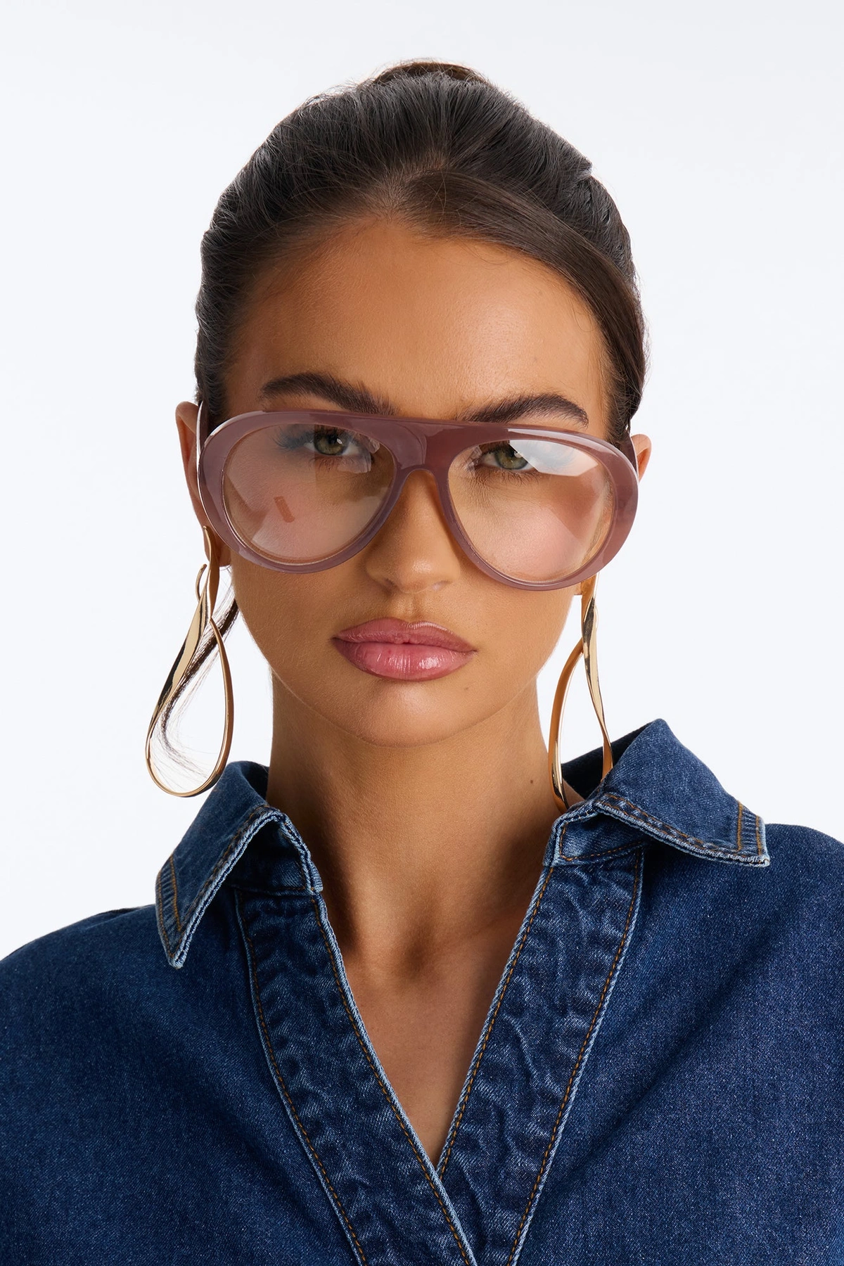 Rose View Glasses - Clear/Nude — Clear/Nude