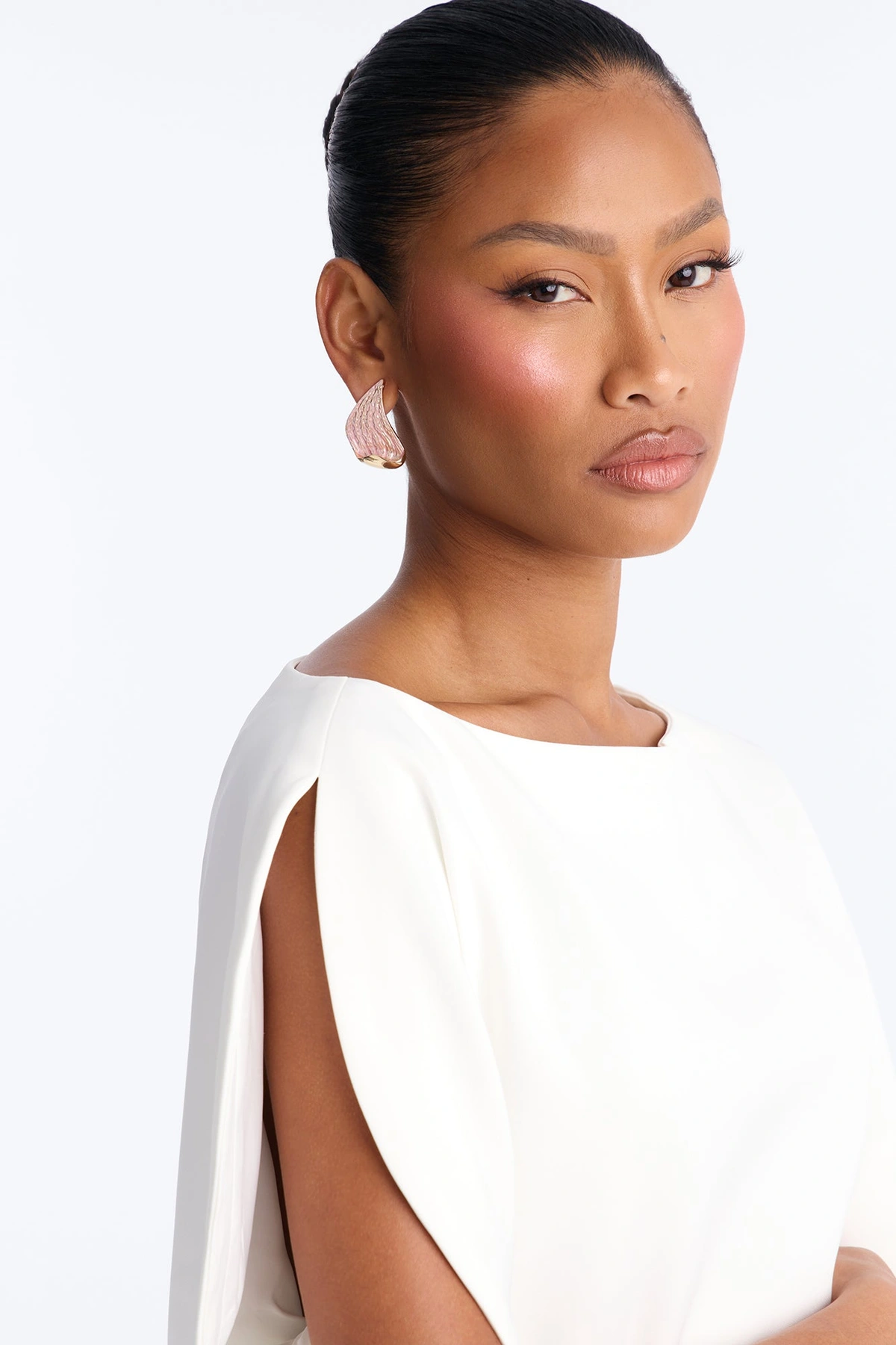 Thank Me Later Drop Earrings - Gold/Pink — Dourado/Rosa