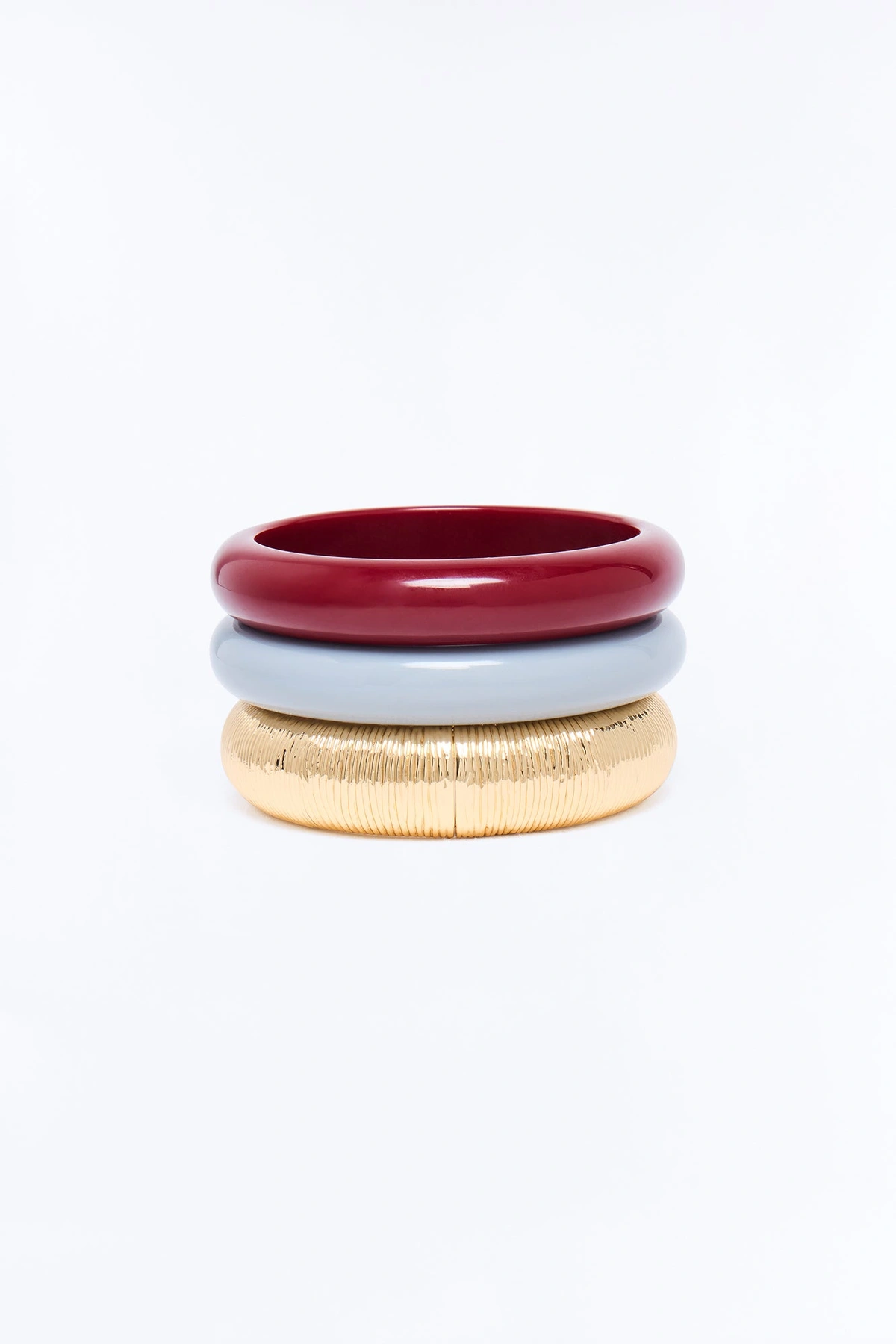 Elevate Your Life 3 Piece Bracelet Set - Burgundy/combo — Bordô/combinação