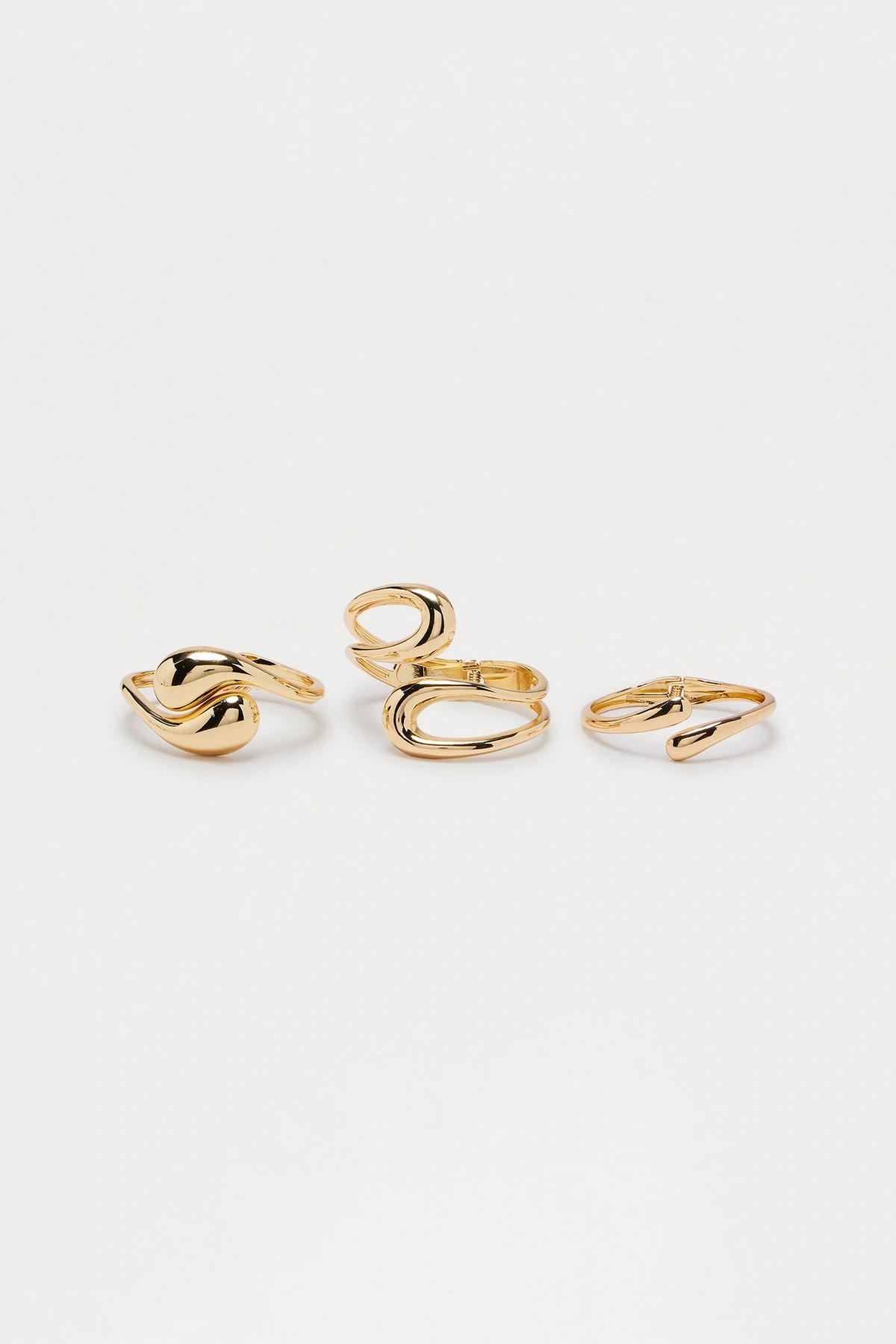 Jude Abstract 3 Piece Bracelet Set - Gold — Dourado