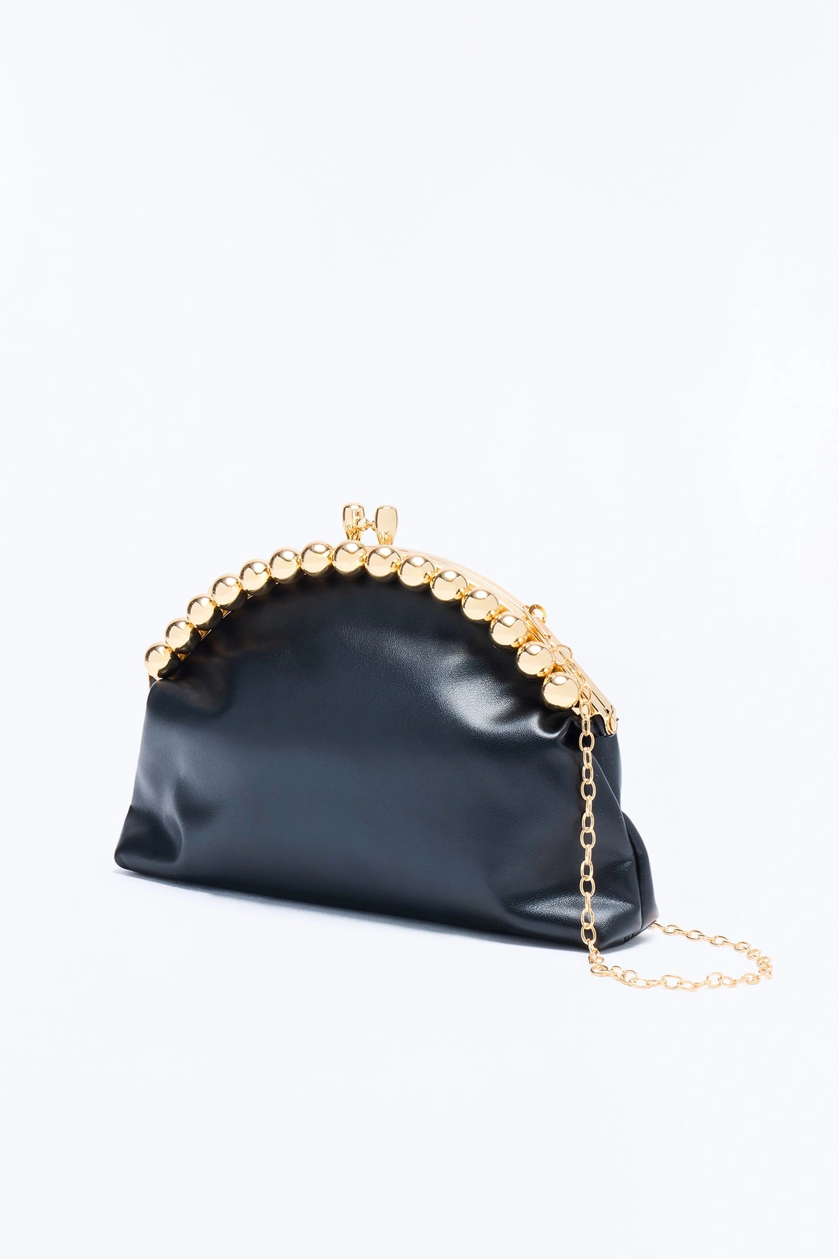 Class Act Faux Leather Clutch - Black — Preto