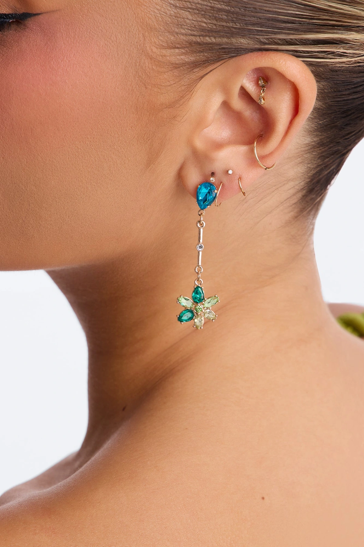 Paradise Bloom Earrings - Blue/combo — Azul/combinação