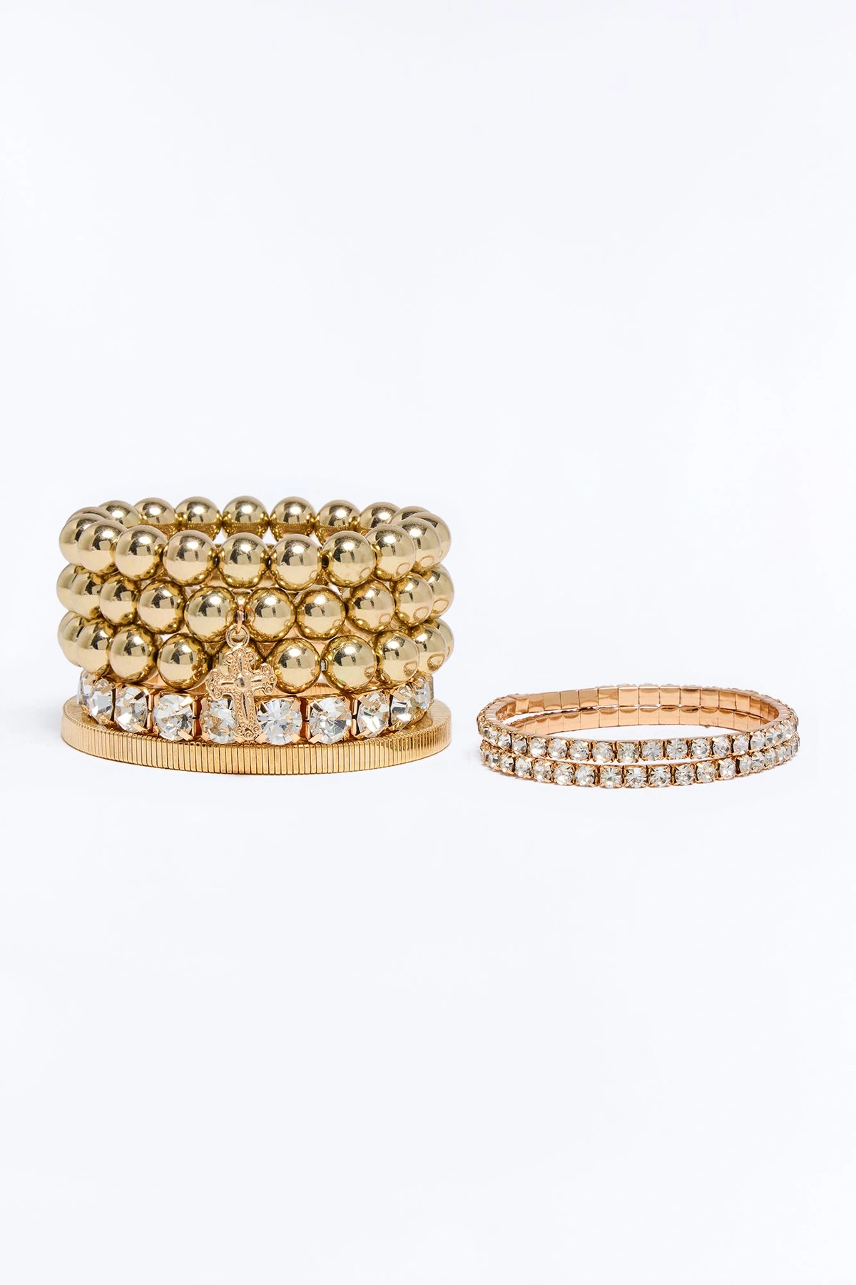 Saint Sadie 7 Piece Multi Bracelet Set - Gold — Dourado