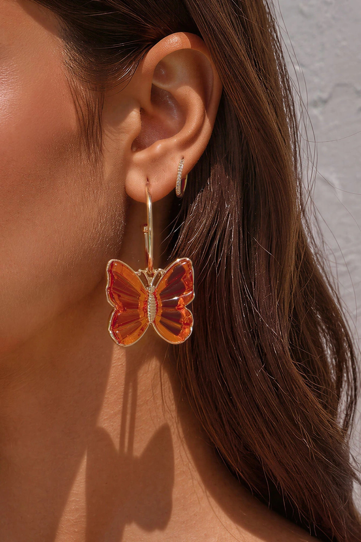 Bright Wings Butterfly Earrings - Orange — Laranja