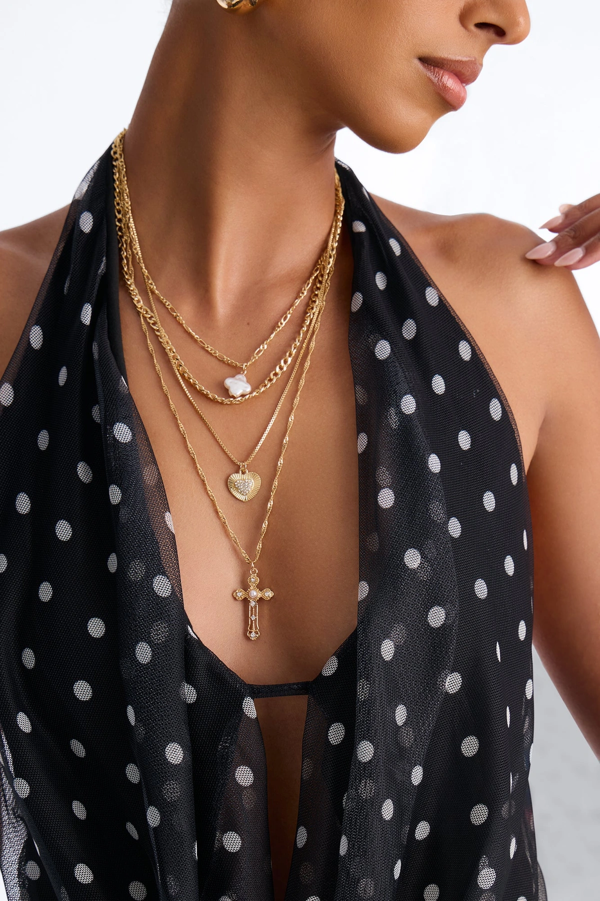 In Most Dreams Layered Necklace - Gold — Dourado