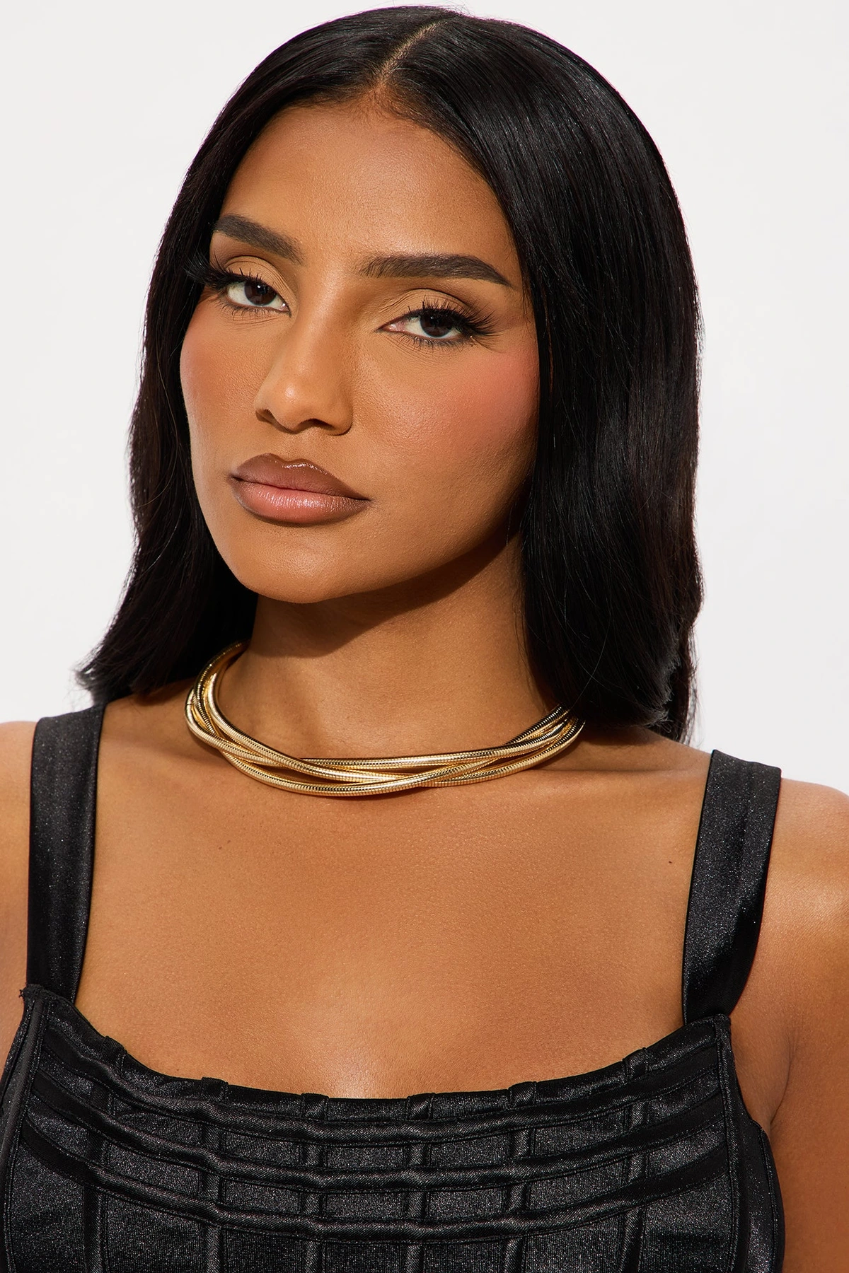 Mallory Layered Choker Necklace - Gold — Dourado