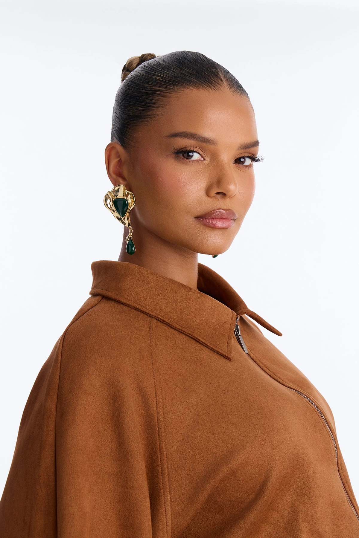 Moonlit Hours Drop Earrings - Gold/Green — Dourado/Verde