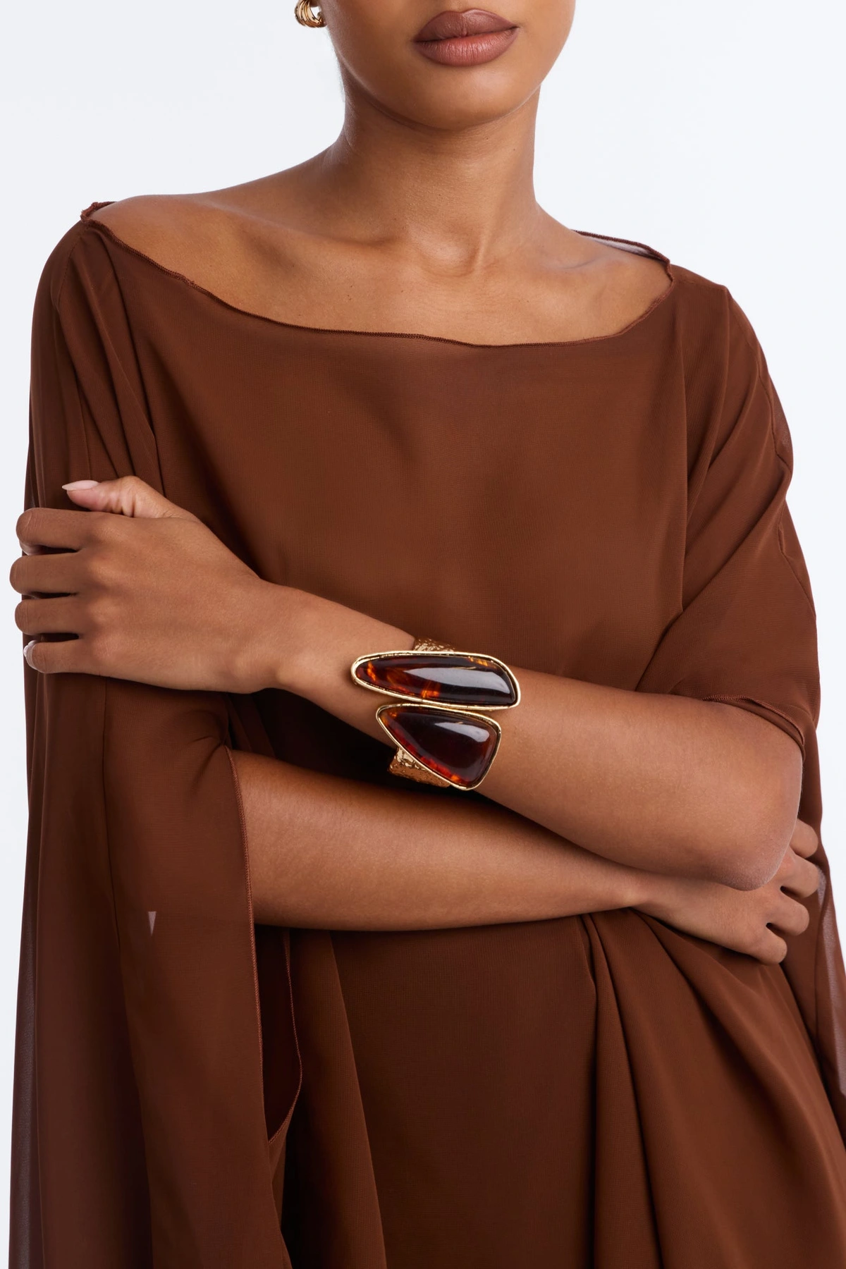 Mystic Falls Cuff Bracelet - Gold/Brown — Dourado/Castanho