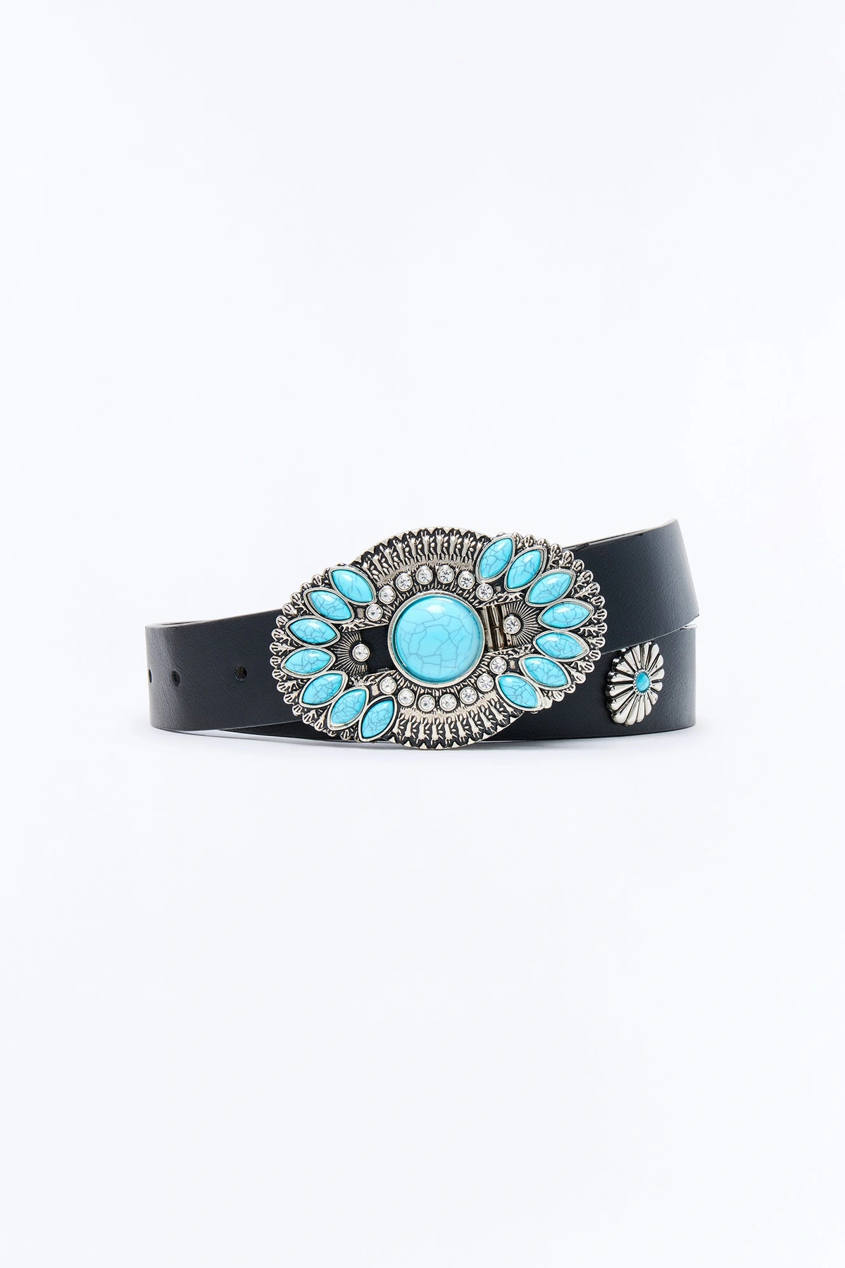 Wild West Faux Leather Turquoise Belt - Turquoise — Turquoise